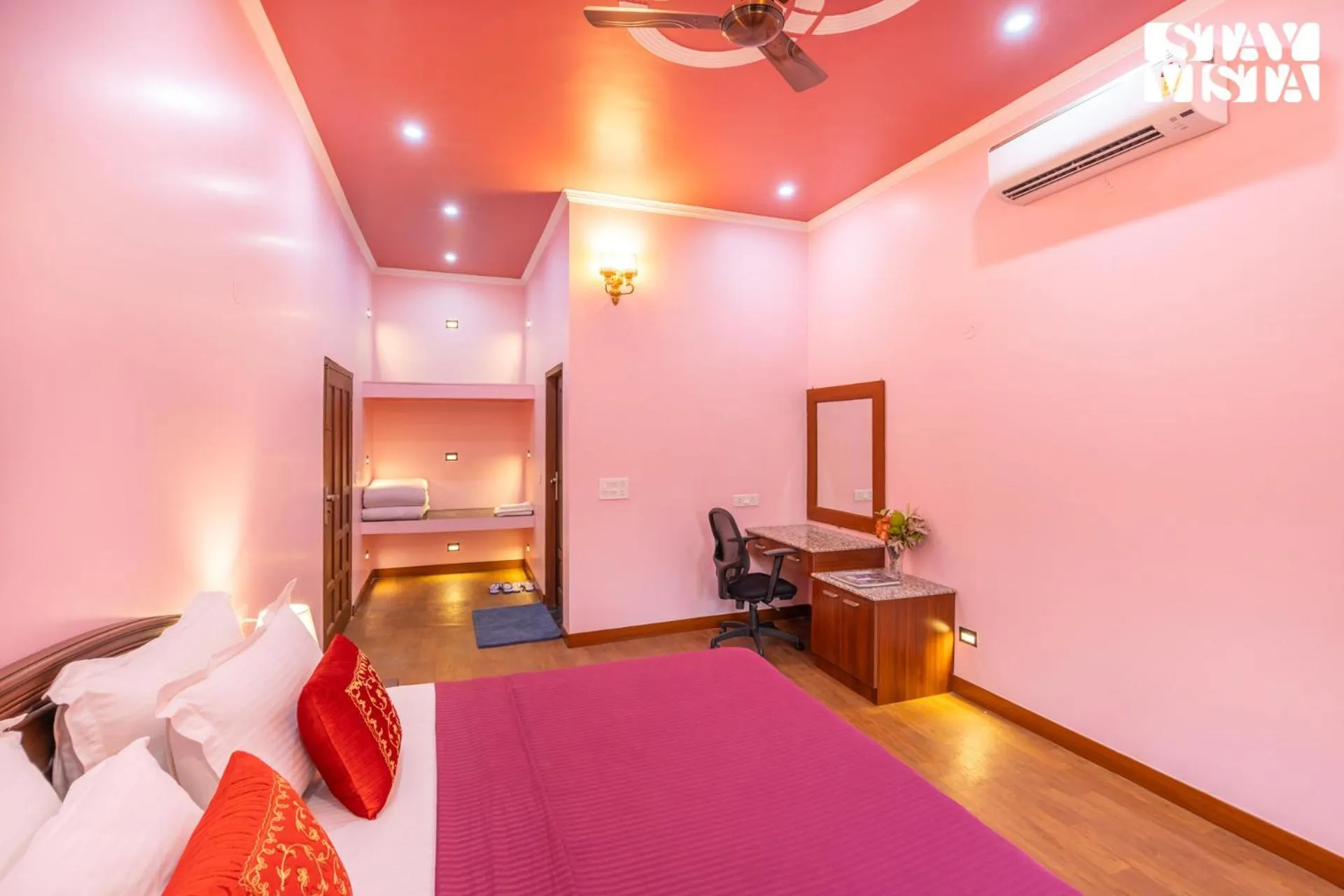 Bedroom, Bed in StayVista at Maple Farms with Pool, BBQ & Bonfire