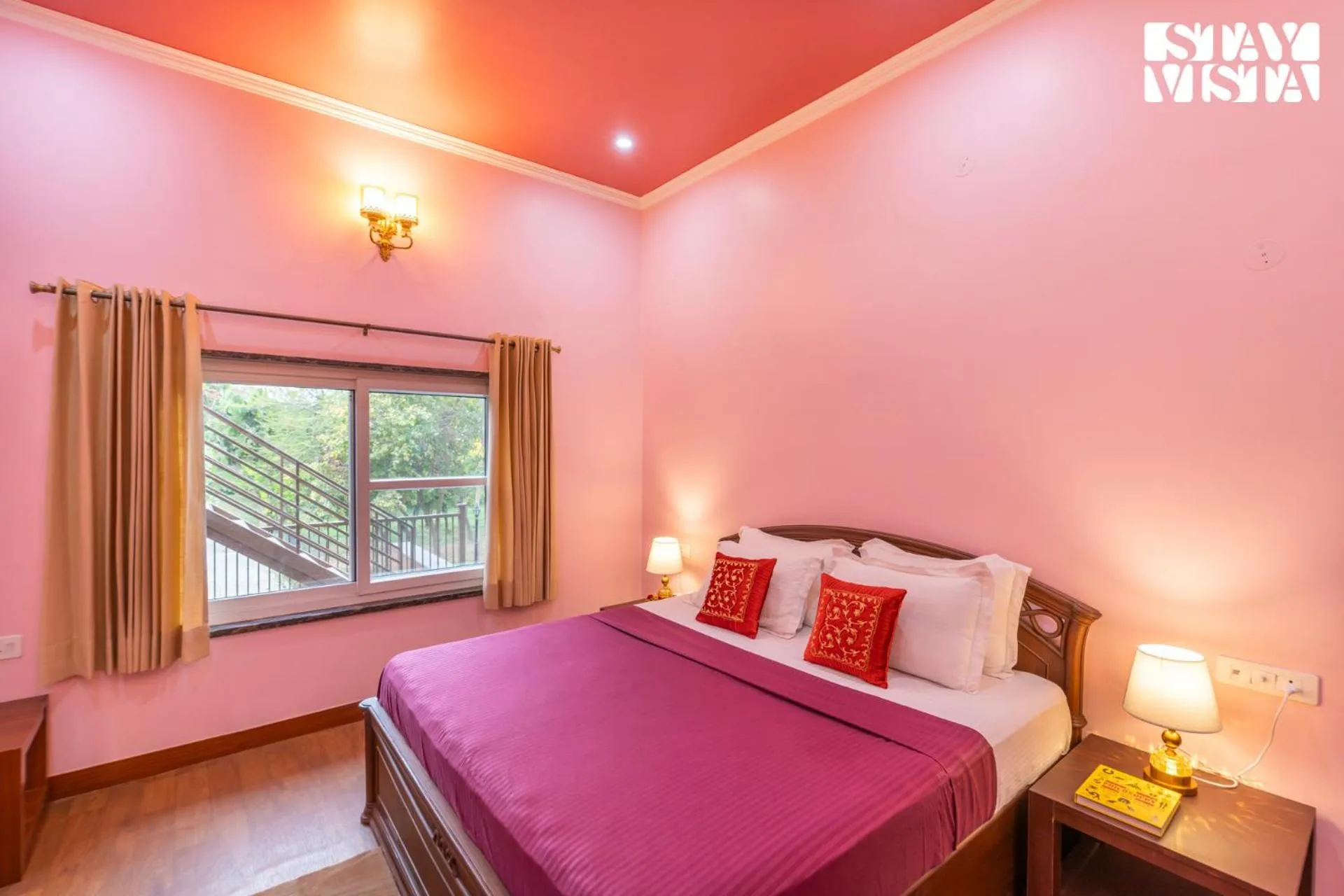 Bedroom, Bed in StayVista at Maple Farms with Pool, BBQ & Bonfire