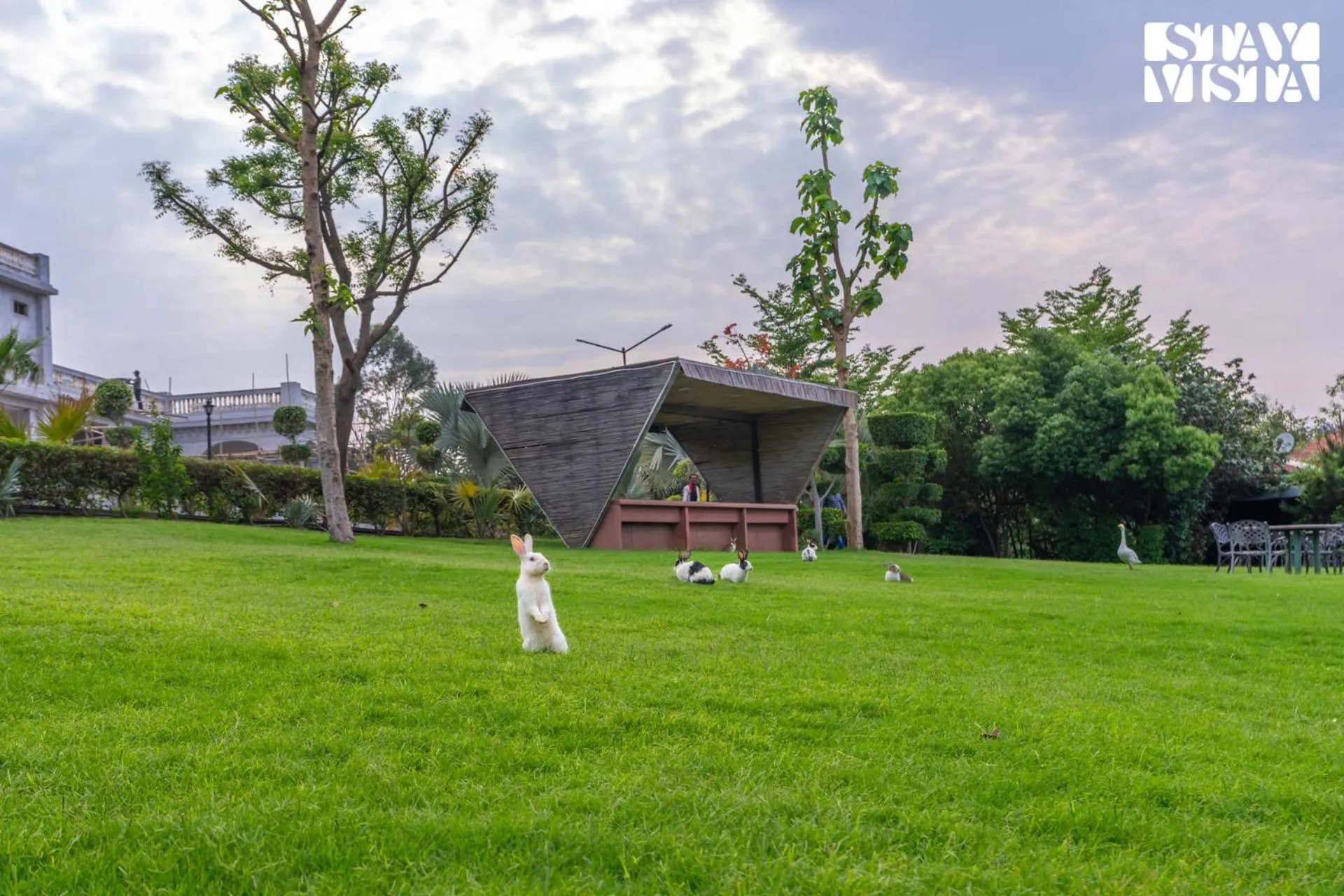 Garden in StayVista at Maple Farms with Pool, BBQ & Bonfire