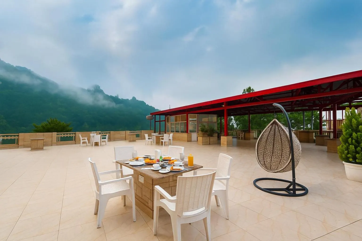 Patio in Hotel Shiva Lake - Near Mussoorie Lake