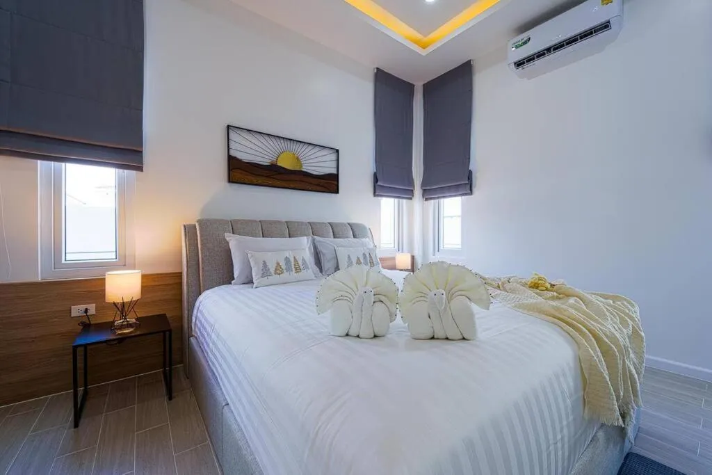 Bed in Private Modern 3 Bedroom Pool Villa! AV1