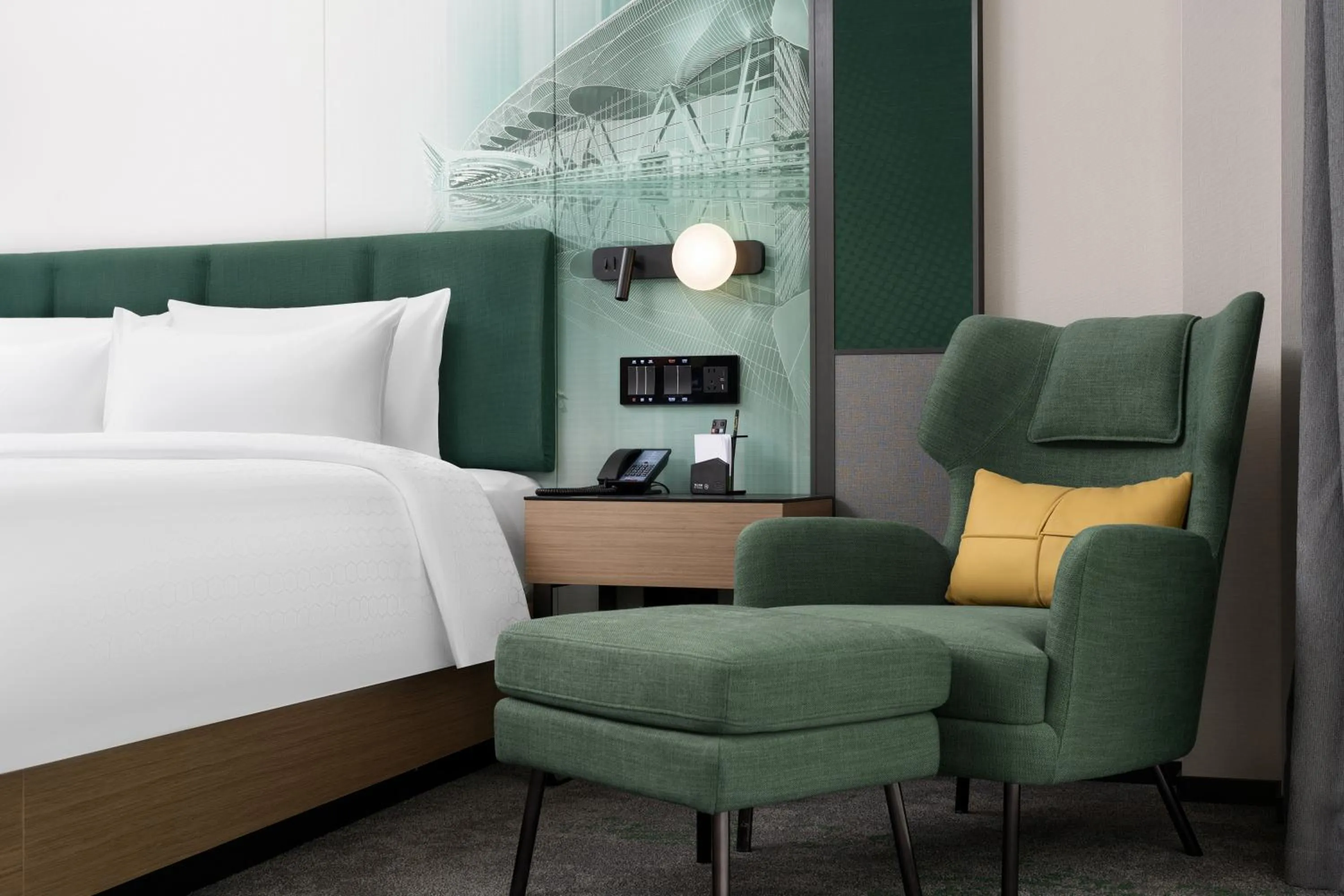 Bed in Hampton by Hilton Guangzhou Renhe Baiyun Airport-Free Shuttle Bus During The Canton Fair