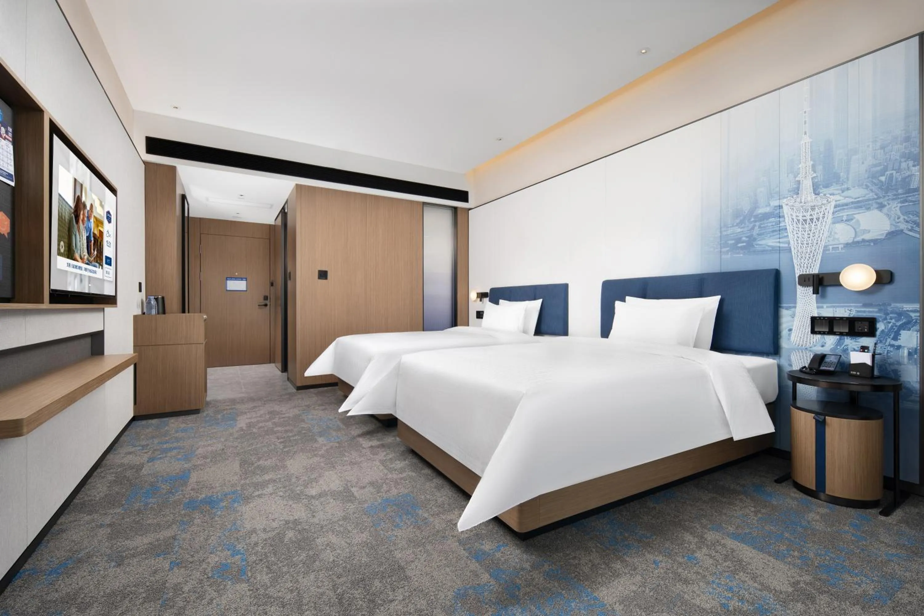 Bed in Hampton by Hilton Guangzhou Renhe Baiyun Airport-Free Shuttle Bus During The Canton Fair