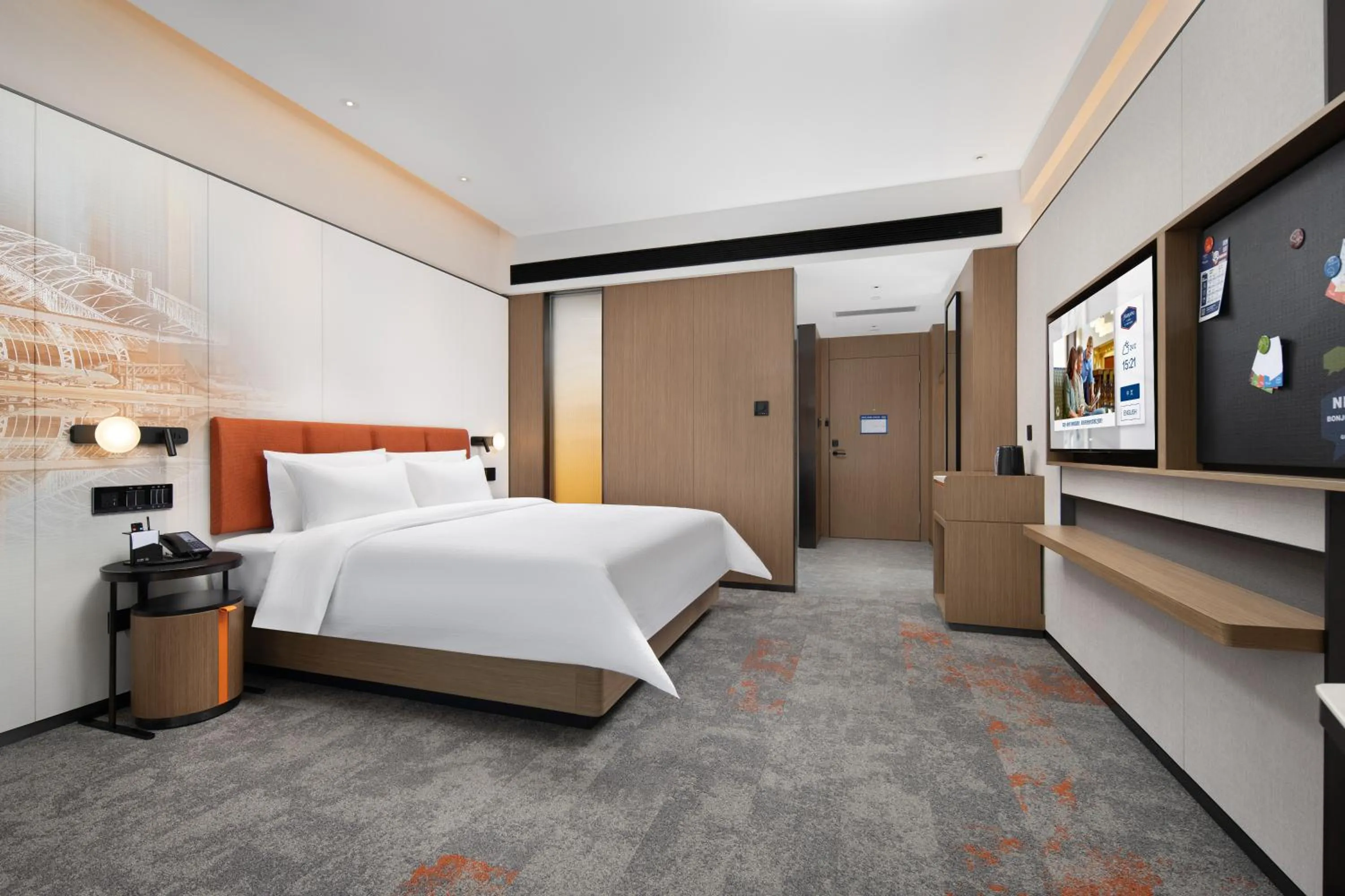 Bed in Hampton by Hilton Guangzhou Renhe Baiyun Airport-Free Shuttle Bus During The Canton Fair