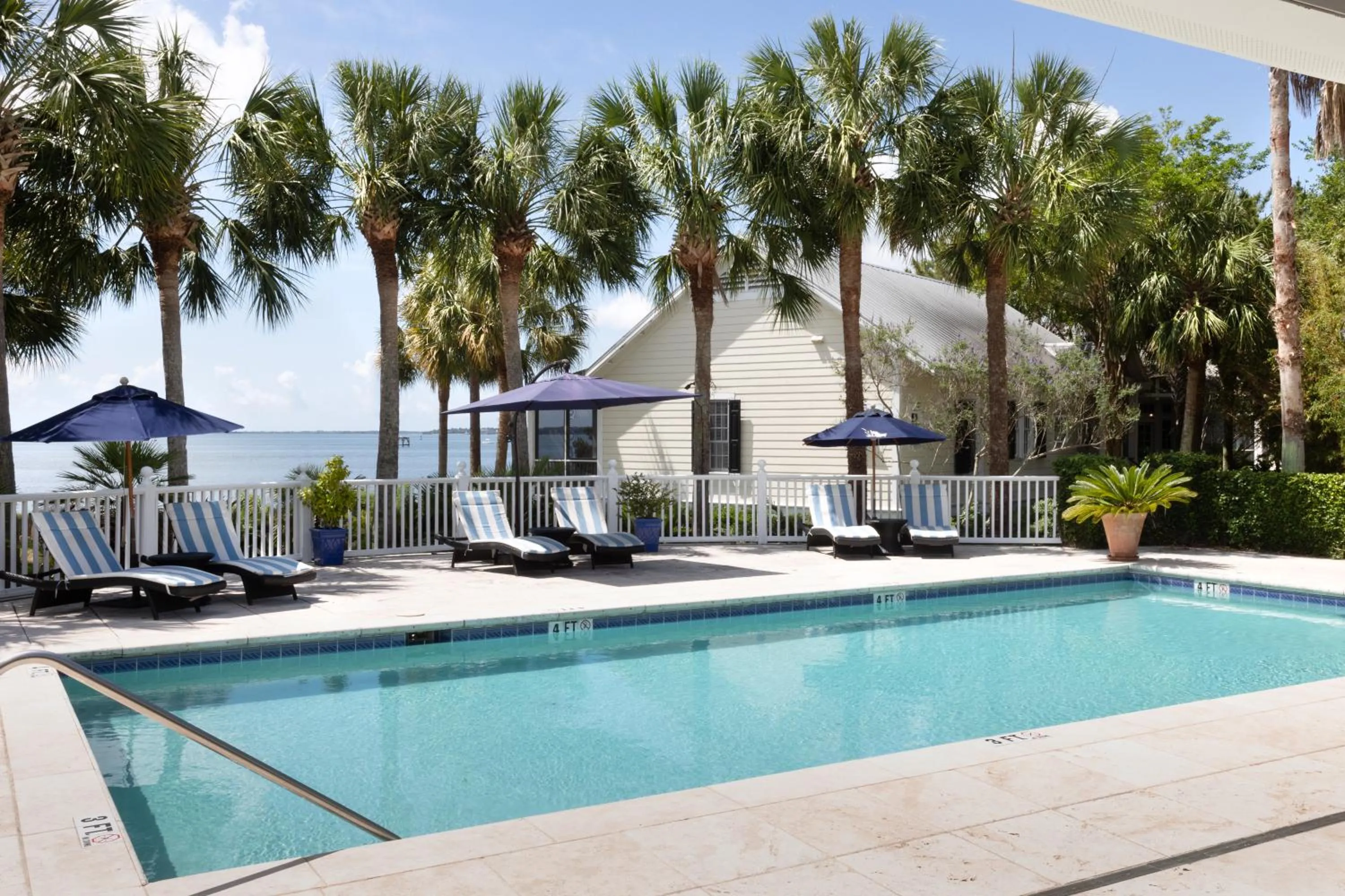 Pool view in The Cottages on Charleston Harbor