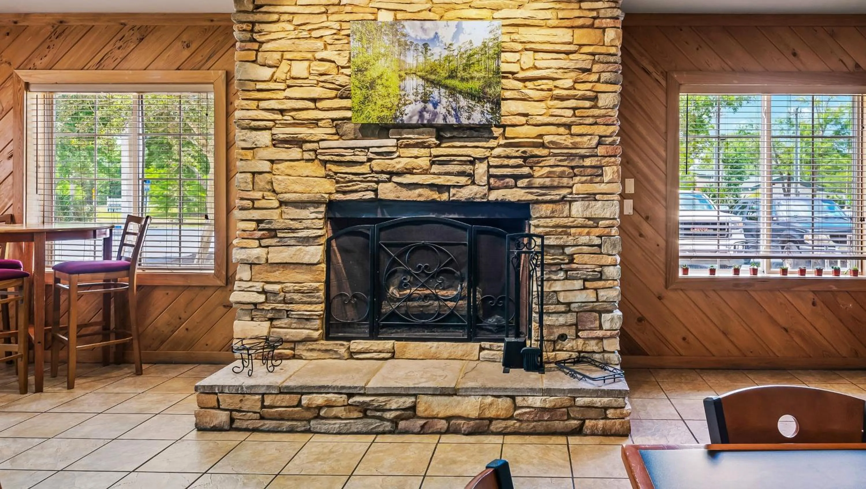 fireplace in Wildwood Inn