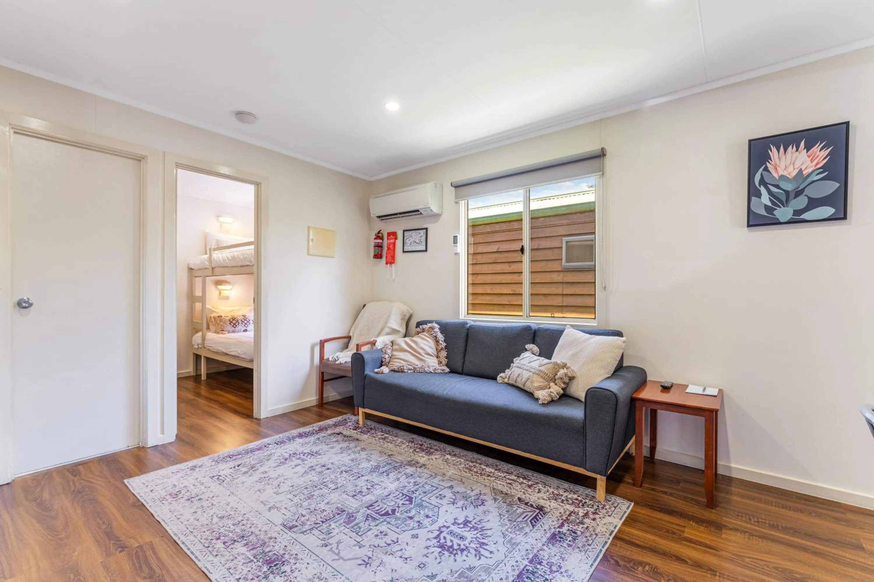 Living room, Bed in BIG4 Tasman Holiday Parks - Bright