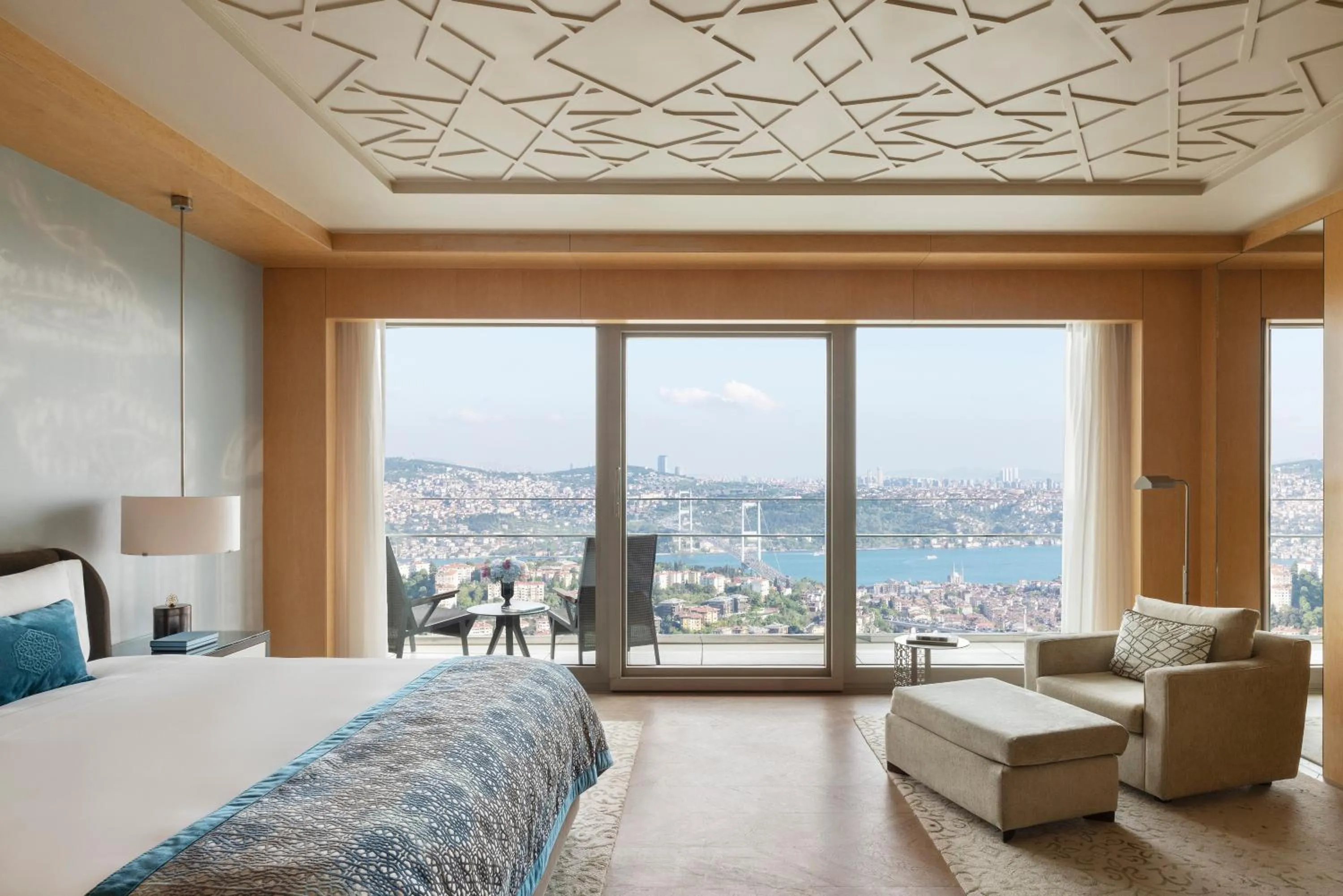 View (from property/room), Bed in Raffles Istanbul