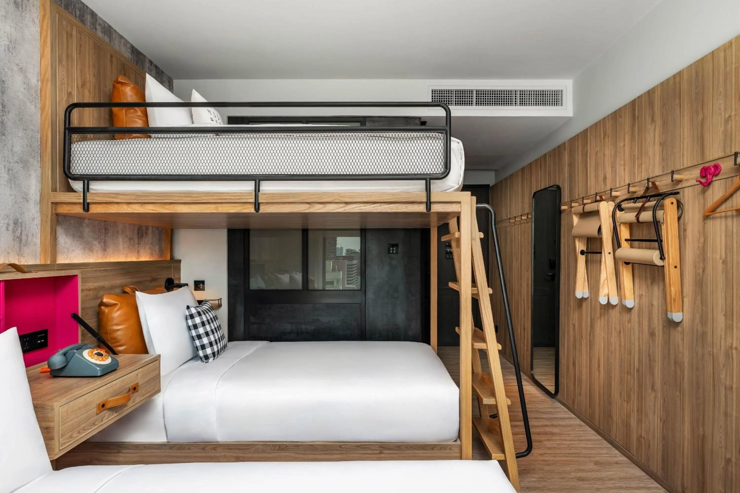 Photo of the whole room, Bed in Moxy Bangkok Ratchaprasong