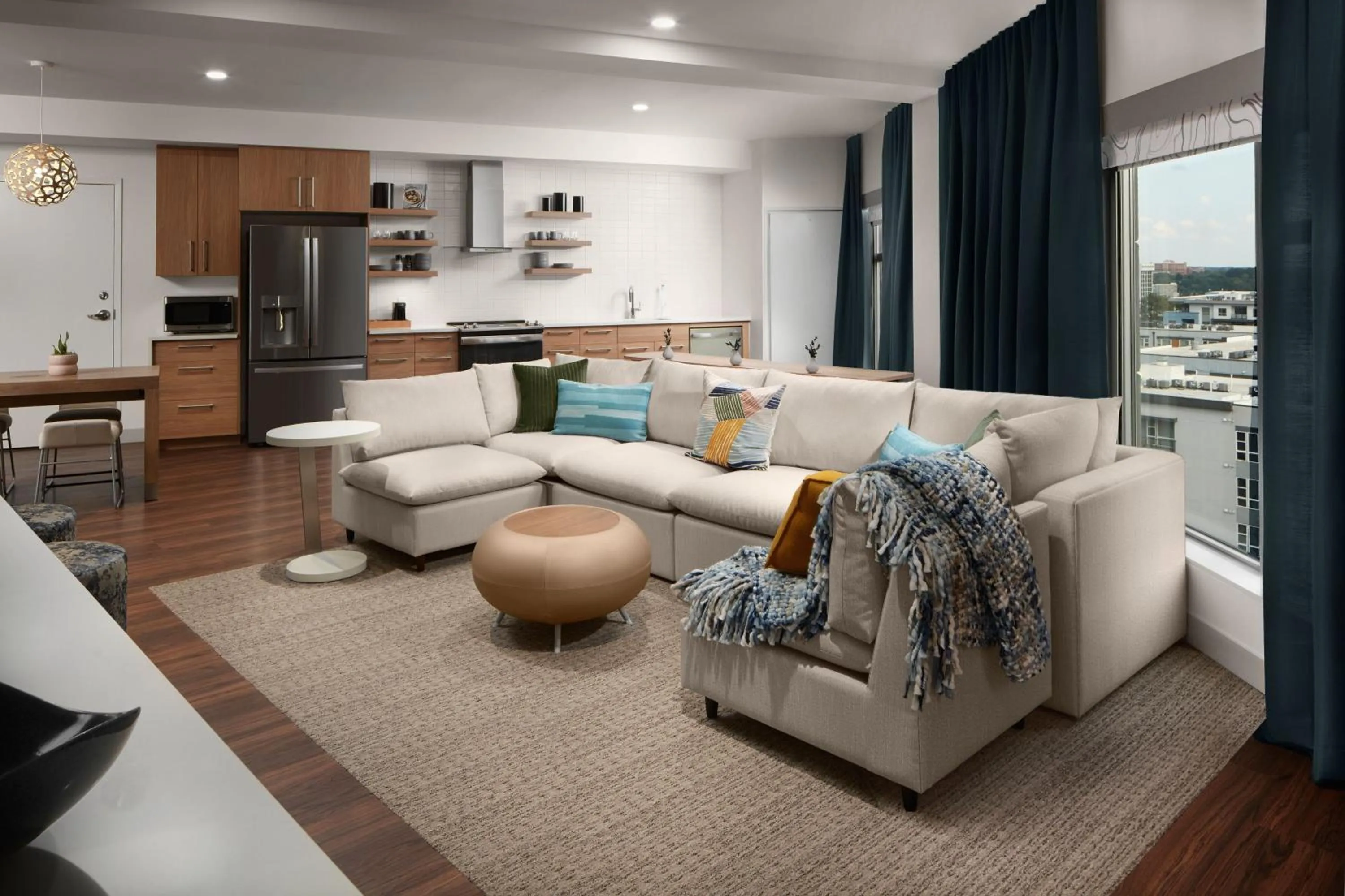 Living room in Element Charlotte Uptown