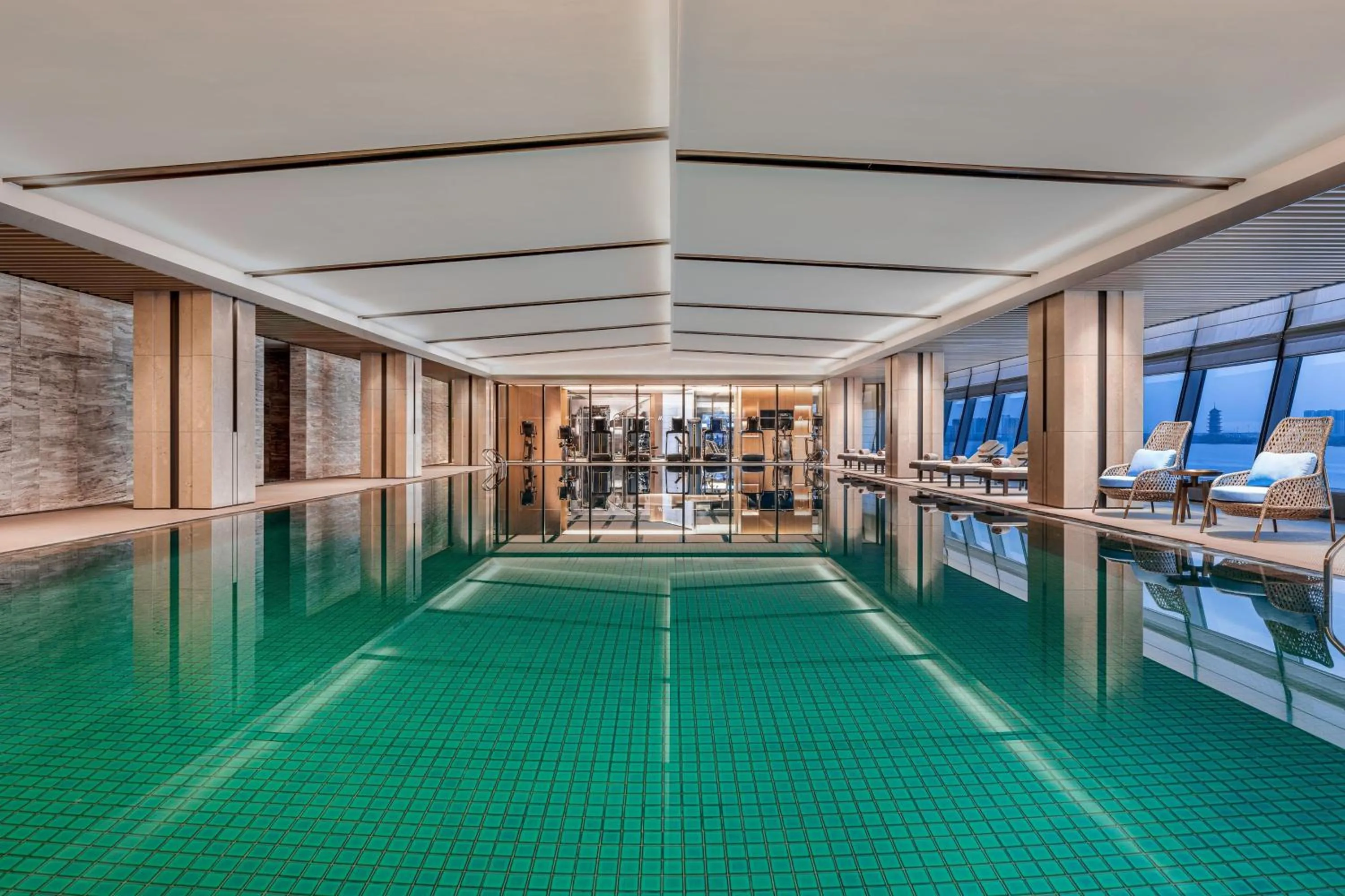 Swimming pool in Qingdao Marriott Hotel Jiaozhou