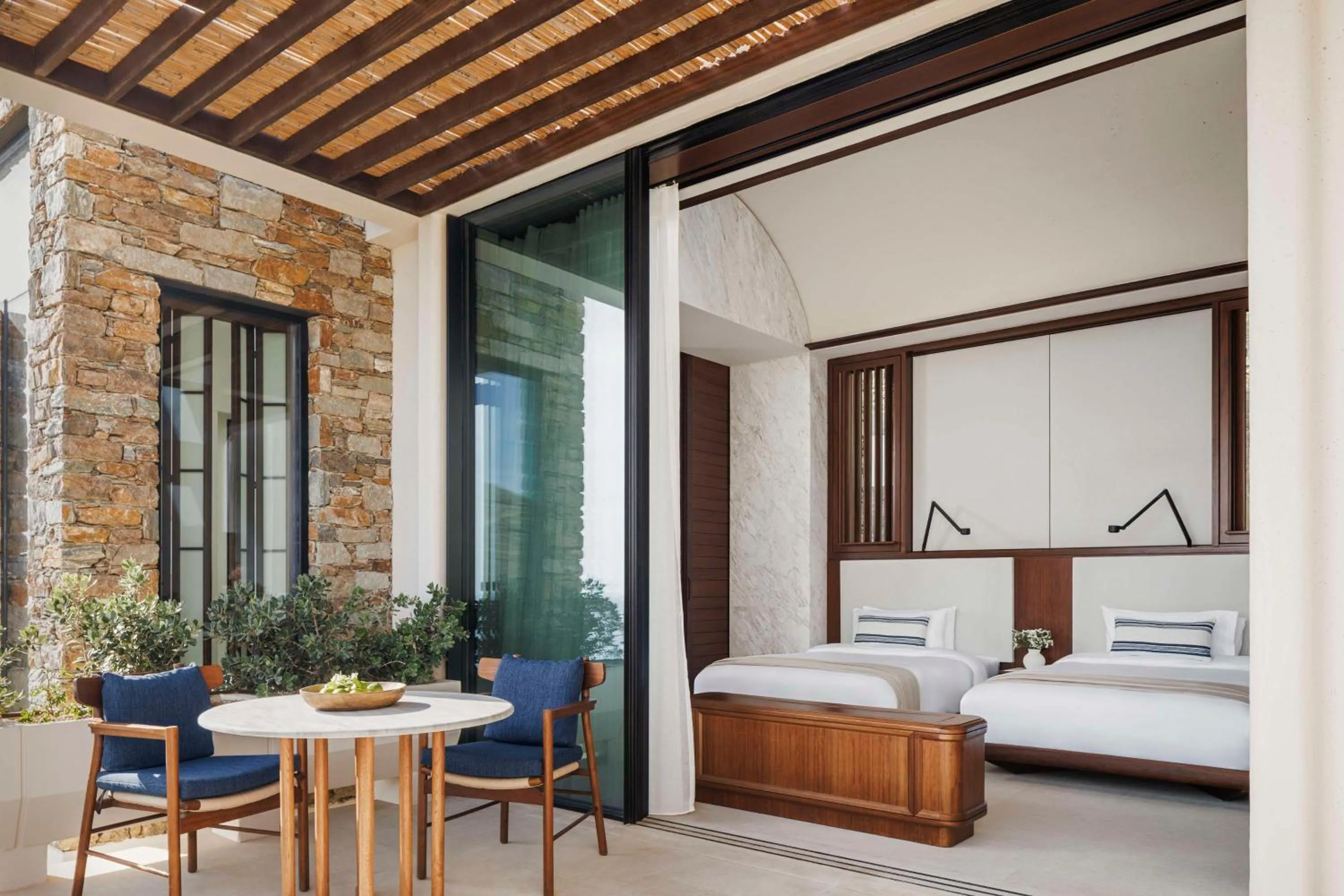 Bedroom, Bed in One&Only Kéa Island