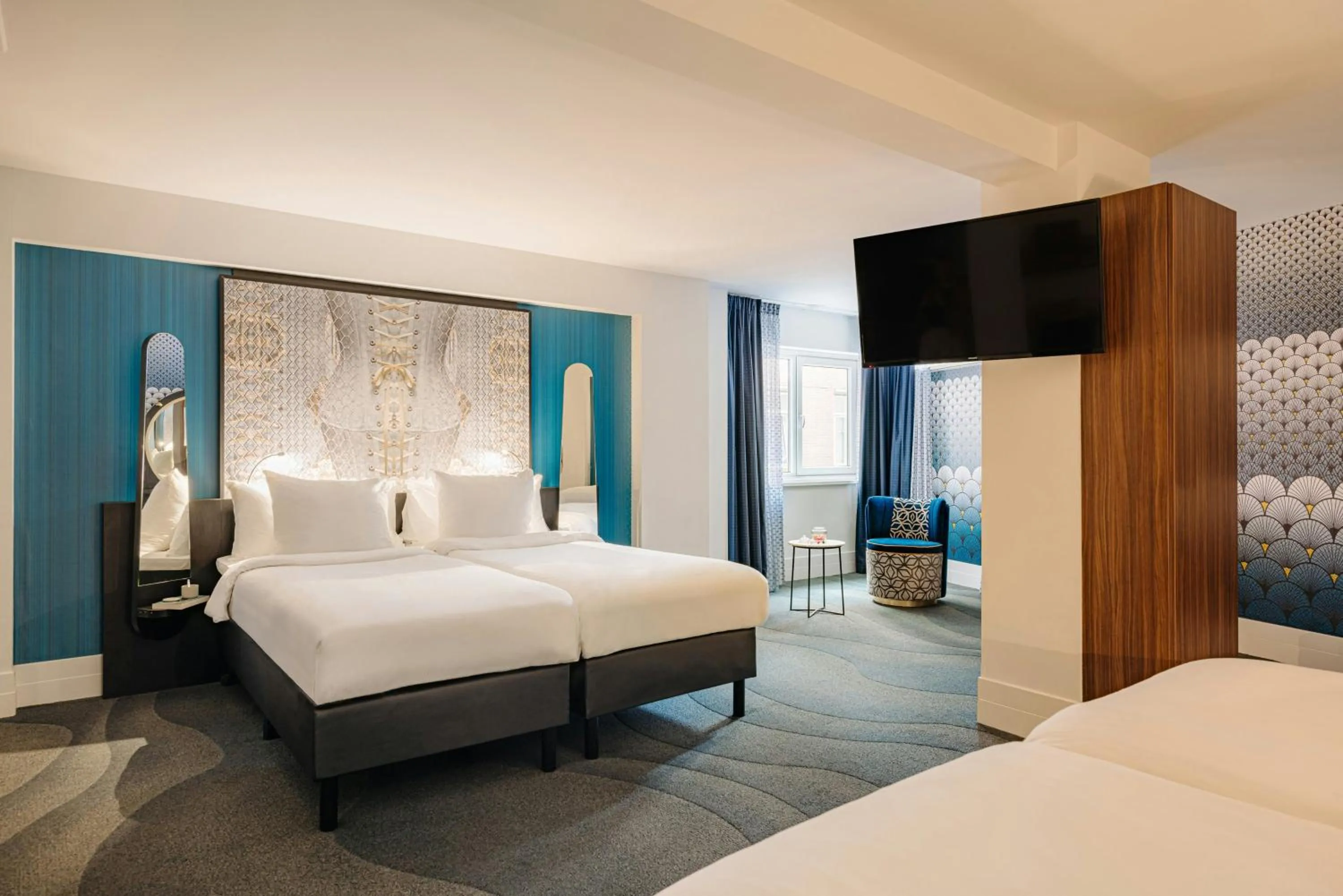 Photo of the whole room, Bed in NYX Hotel Amsterdam Rembrandt Square