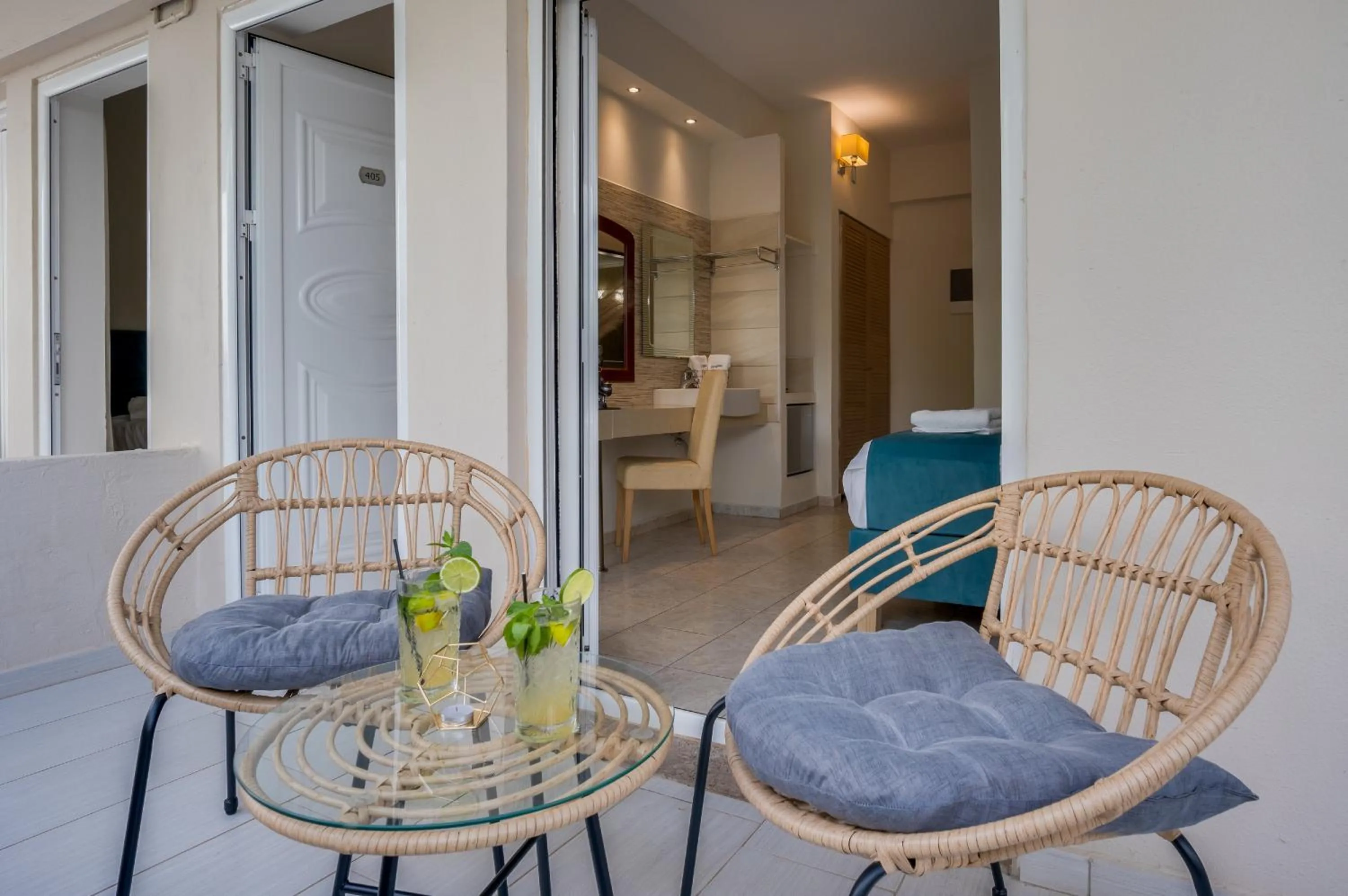 Balcony/Terrace in Despina Aparthotel by Philoxenia Hotel & SPA