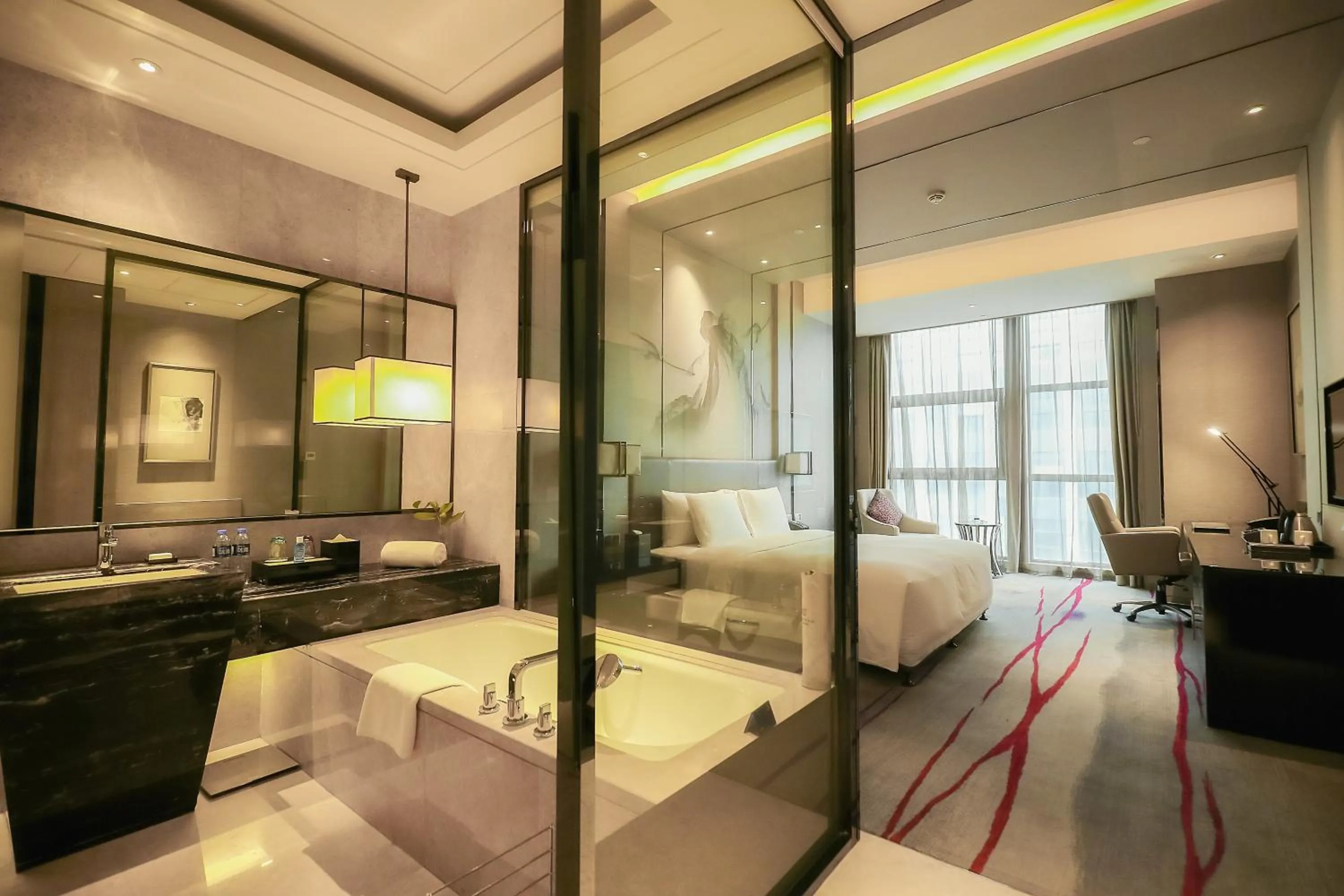 Photo of the whole room, Bed in Maanshan Wanda Realm Hotel