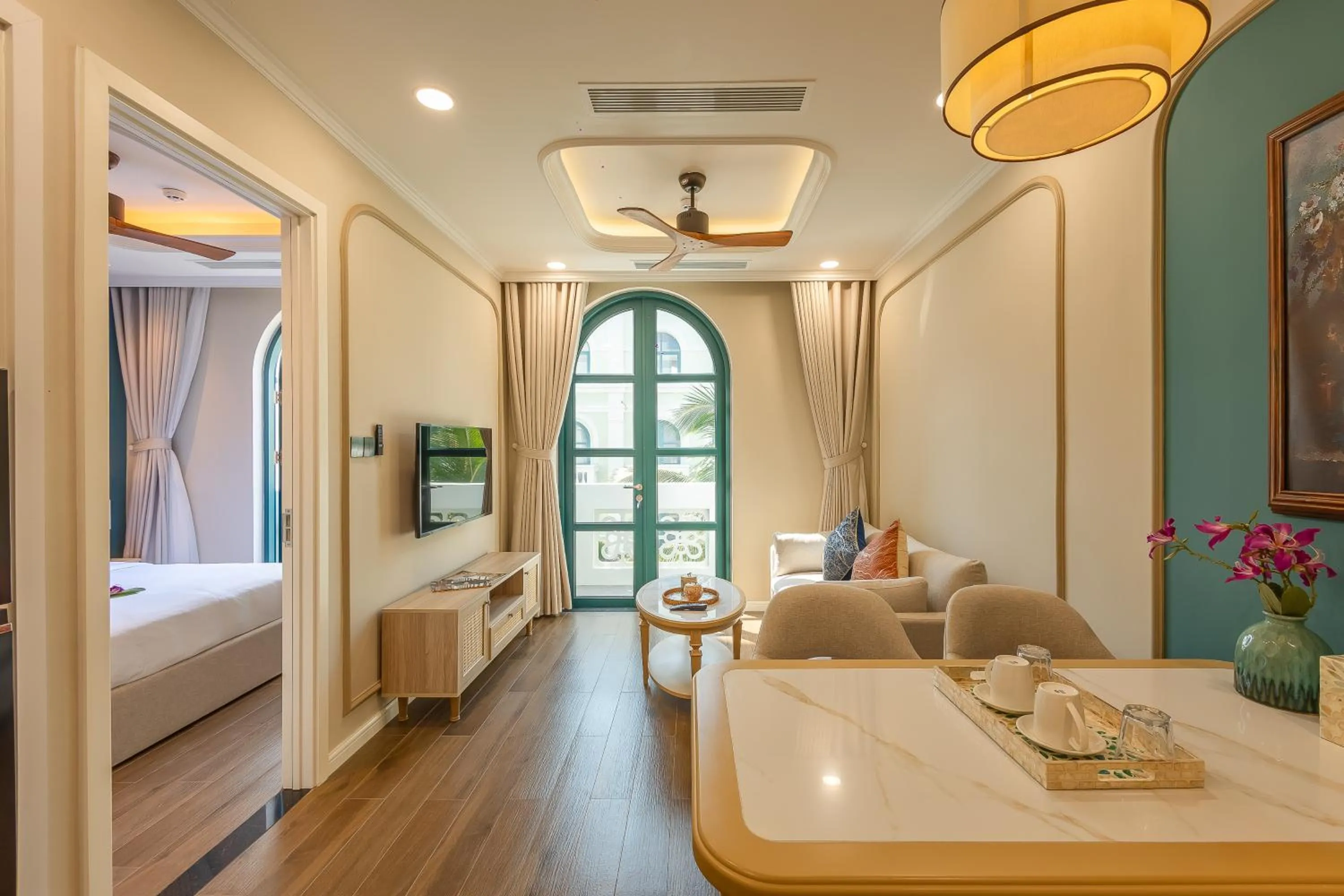 Living room, Bed in Stella Marina Boutique Hotel