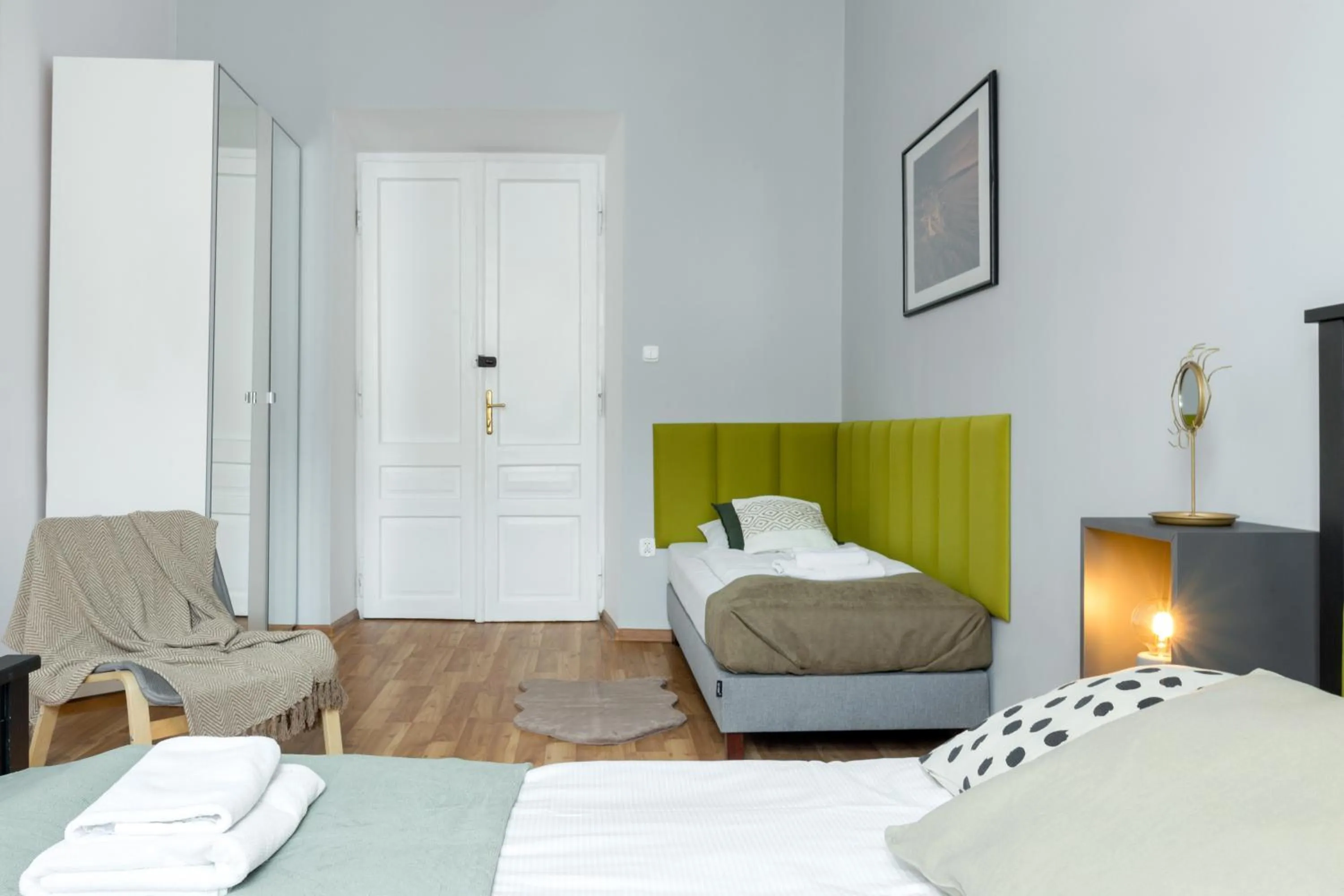 Bed in Wonderful Apartments in the Center of Krakow