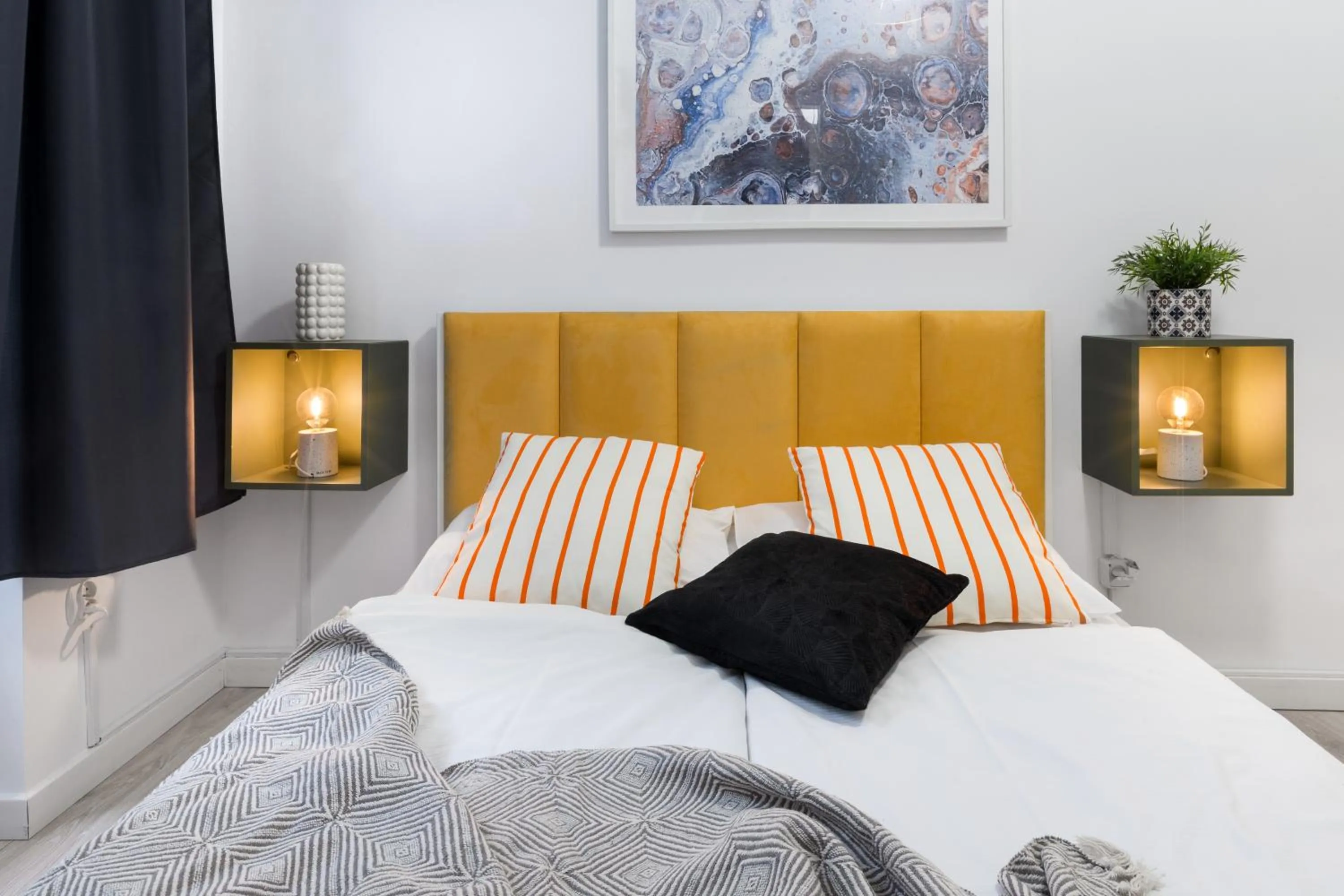 Bed in Wonderful Apartments in the Center of Krakow