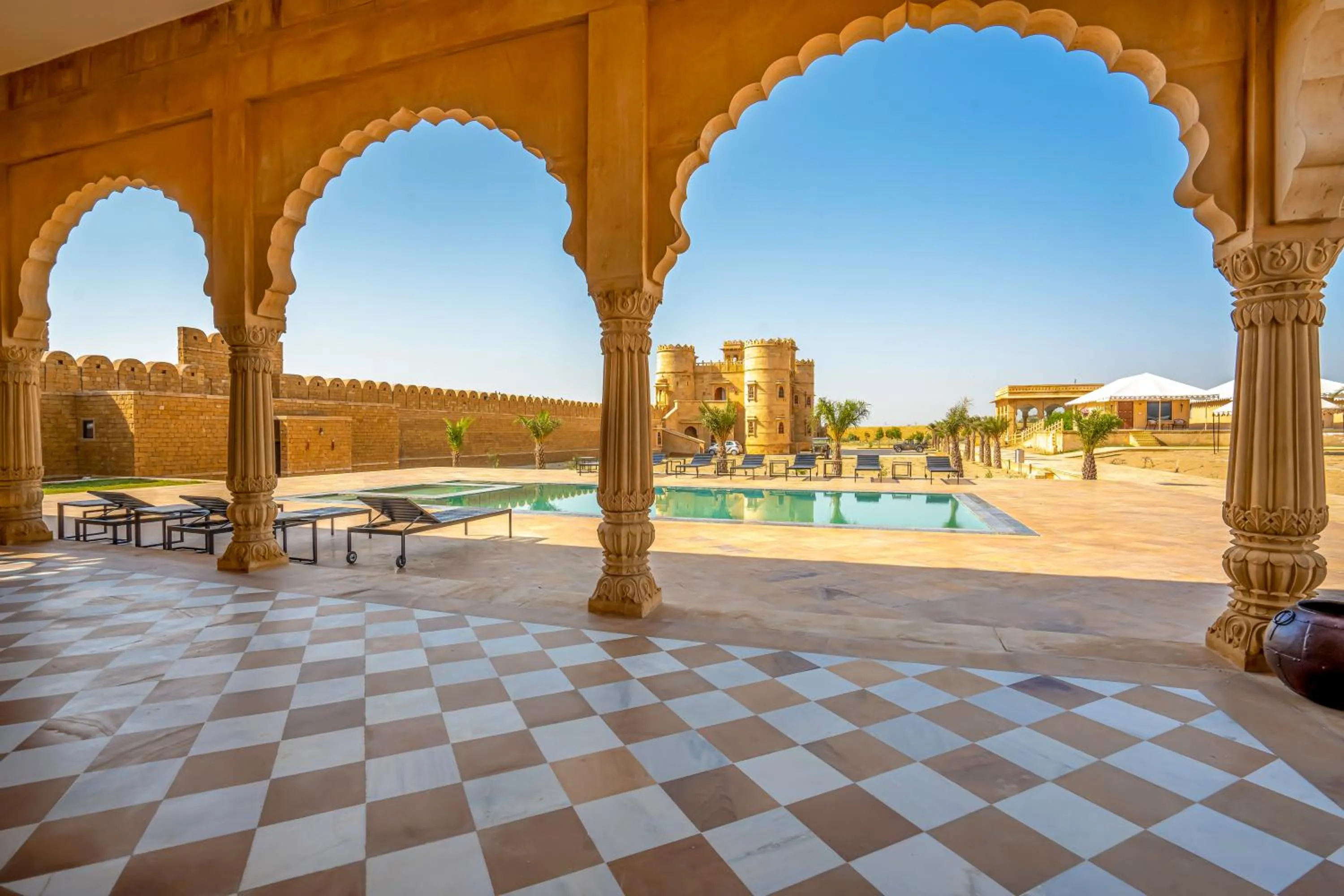 Swimming pool in Marugarh Camp and Resort Jaisalmer