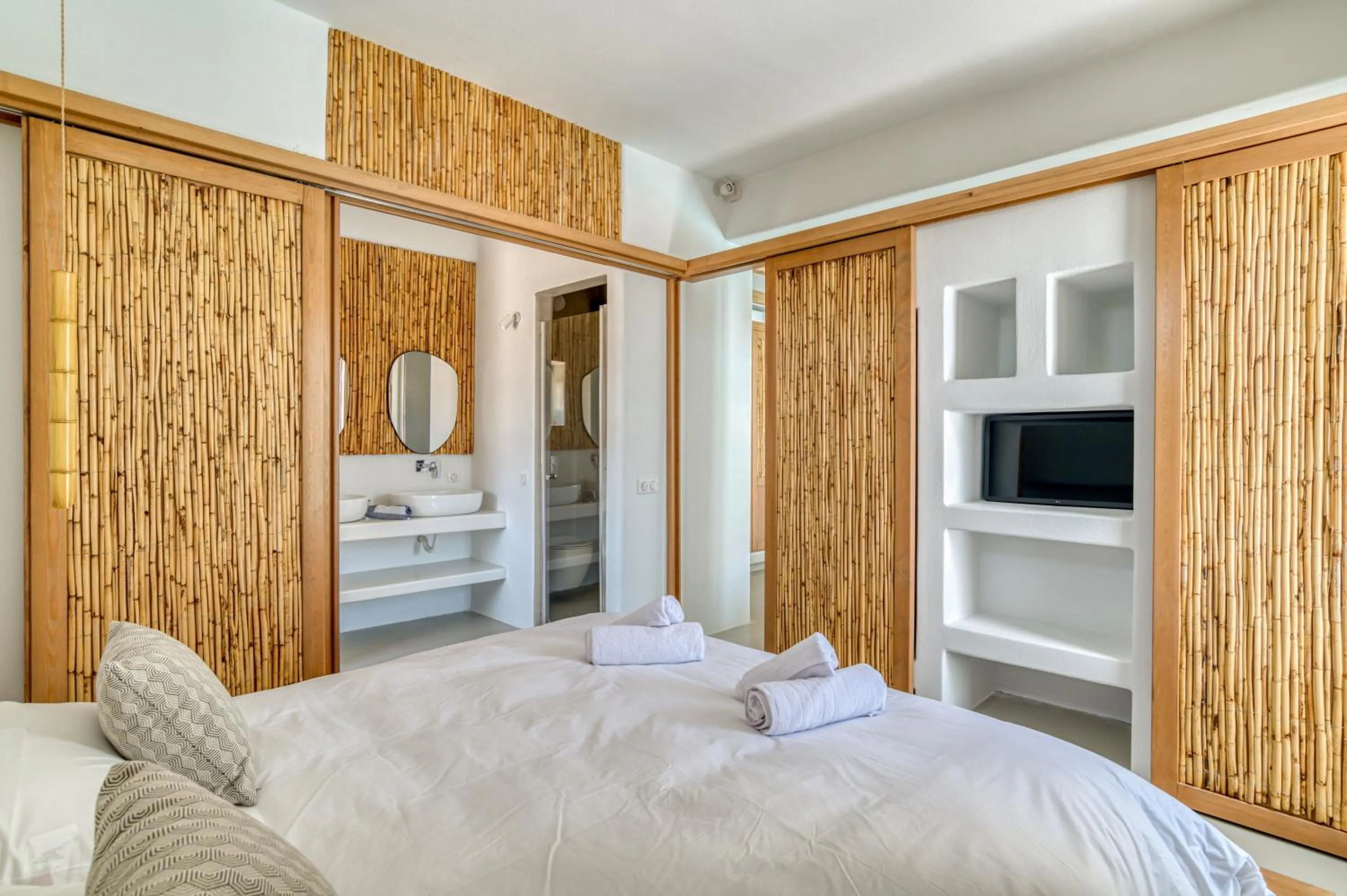 Bed in Lil Paros Luxury suites