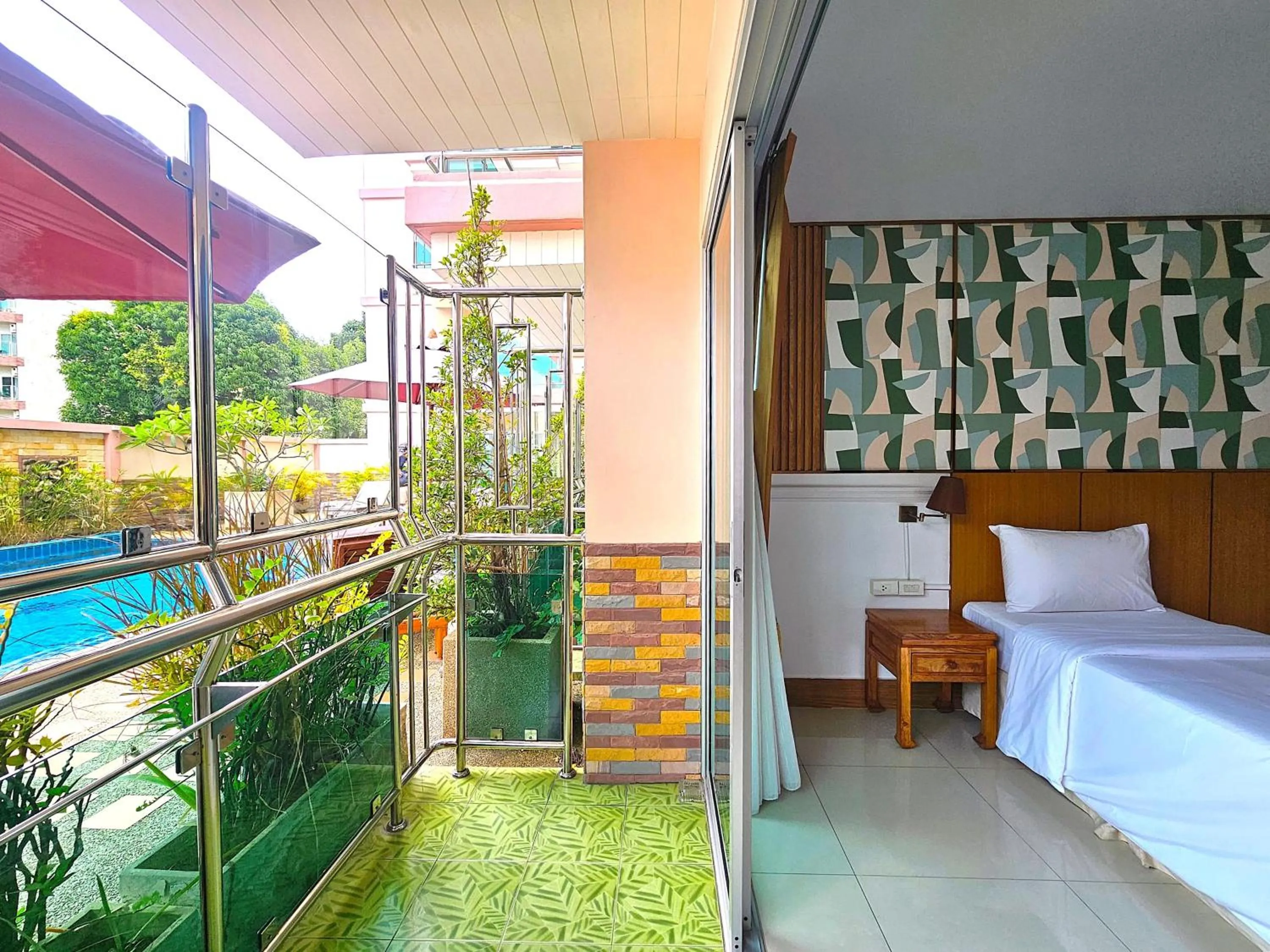 Balcony/Terrace, Bed in Nanthana Villa