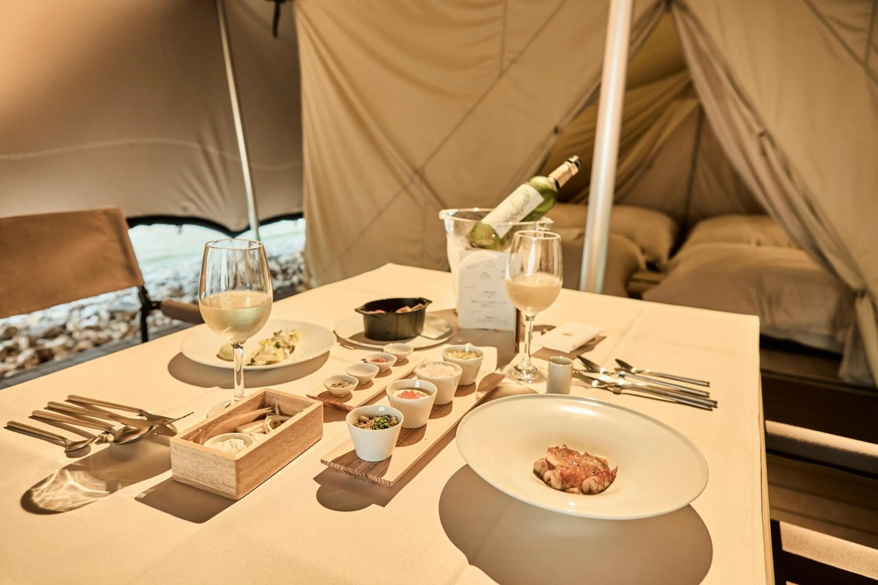 Dinner in Snow Peak YAKEI SUITE ABURAYAMA FUKUOKA