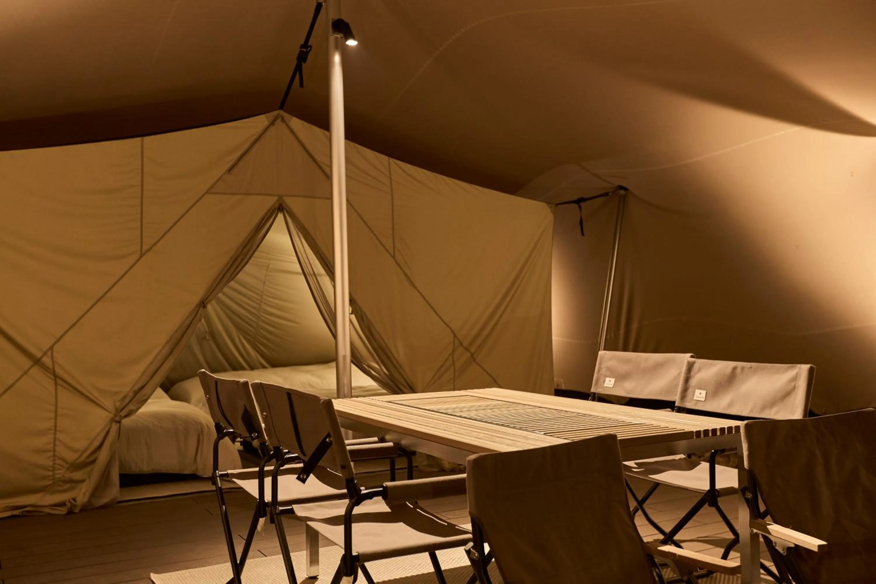 Living room in Snow Peak YAKEI SUITE ABURAYAMA FUKUOKA