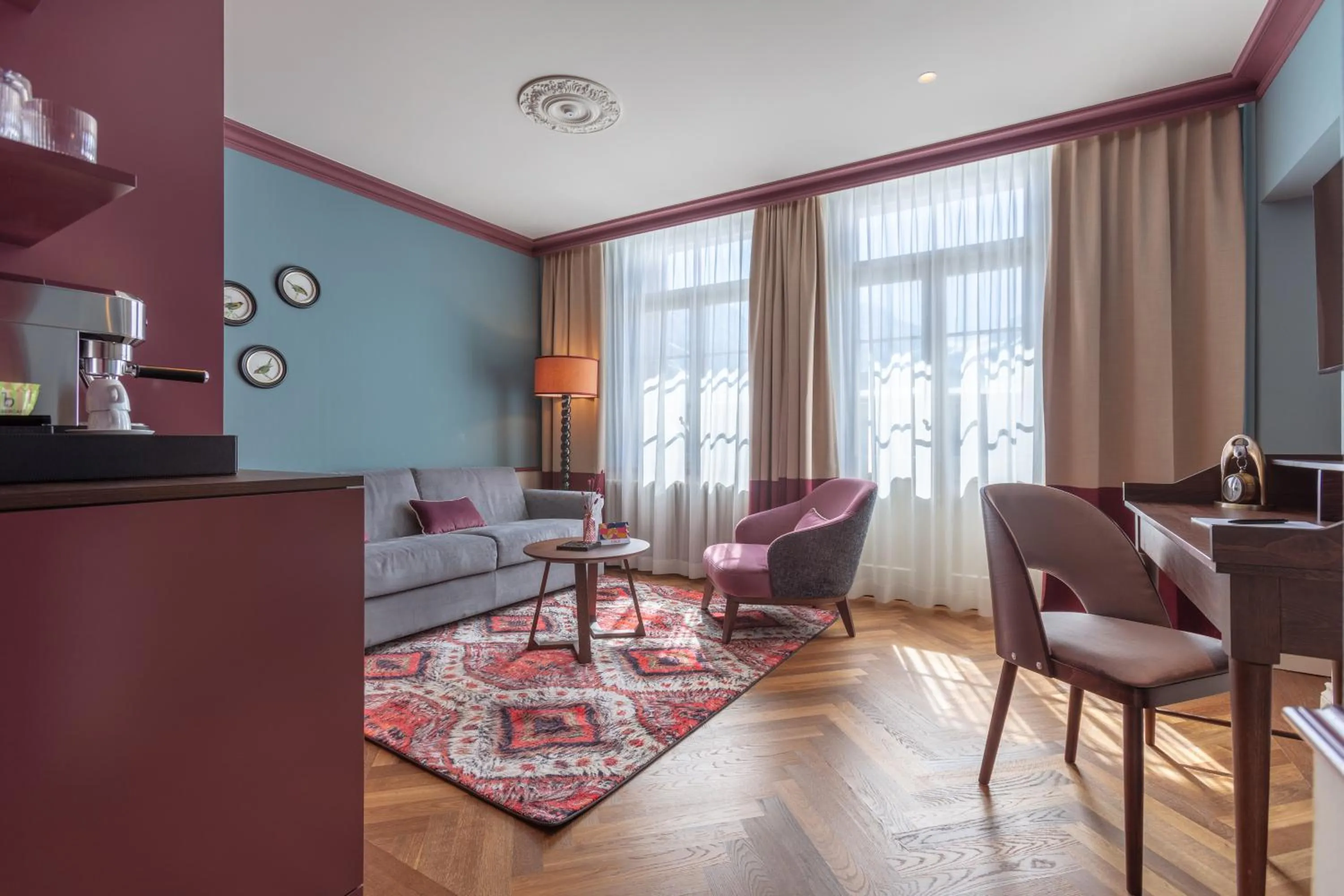 Living room in Hotel Mürren Palace