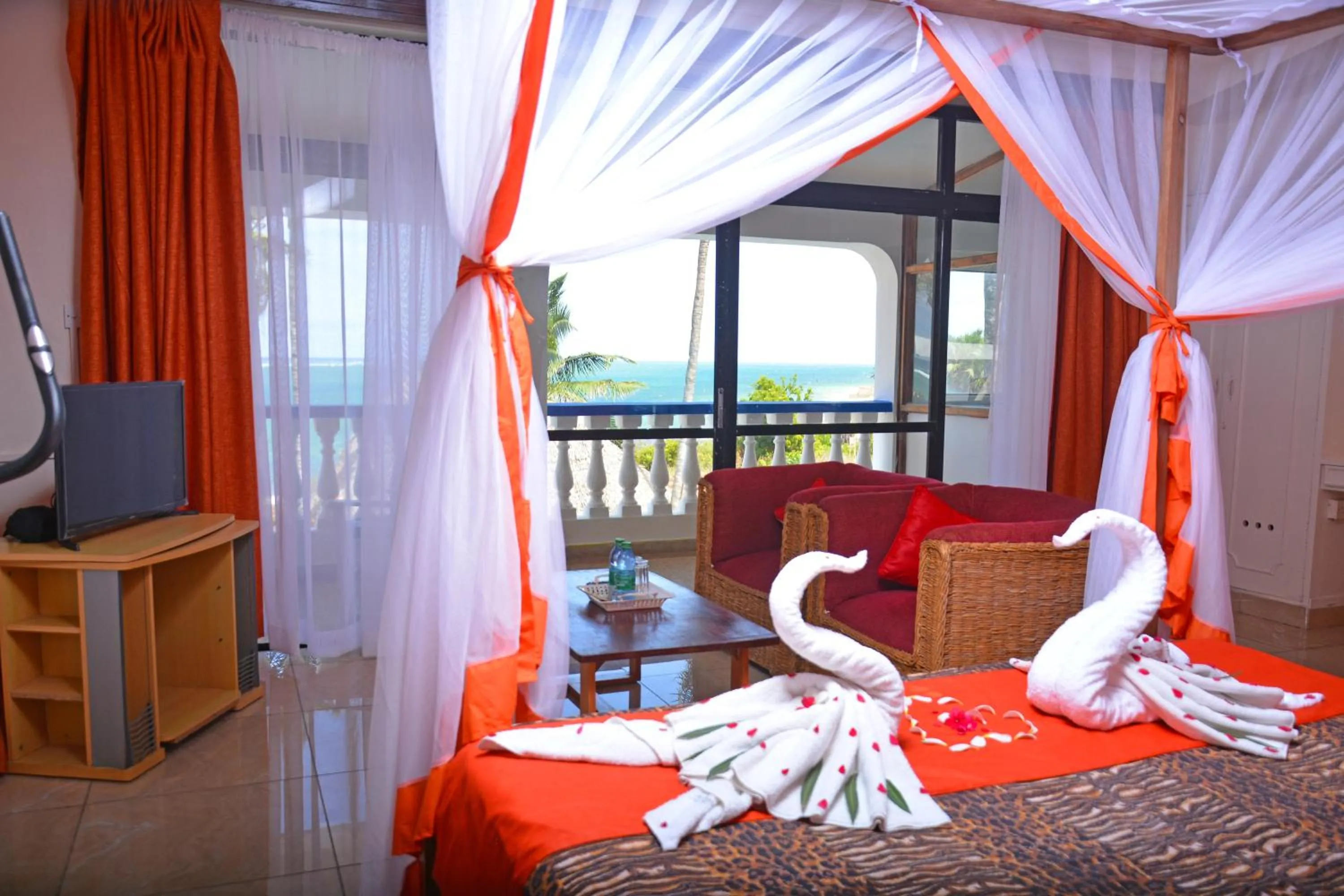 Bed in Ocean View Nyali Boutique Hotel