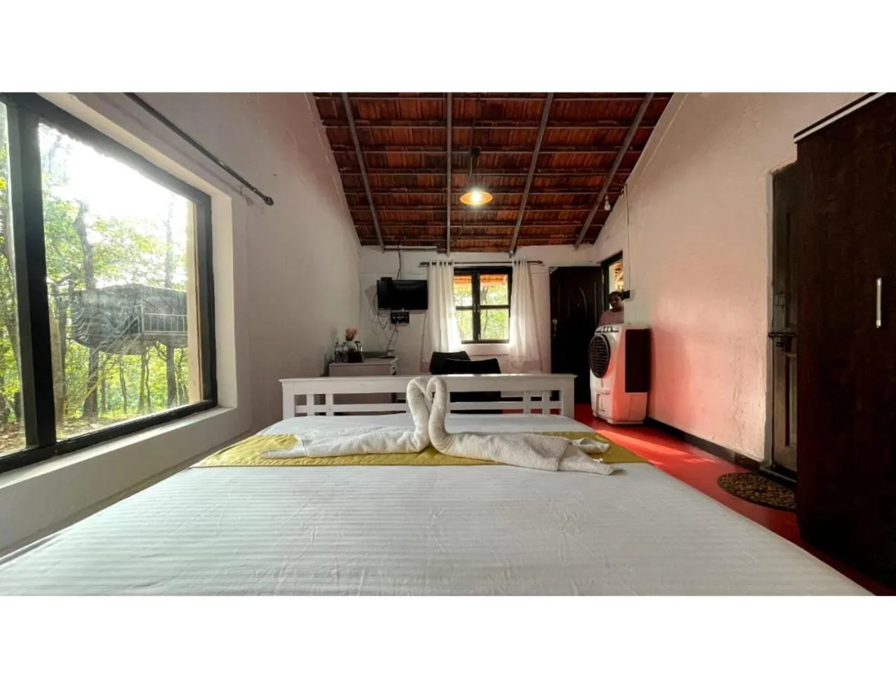 Bed in The Earthen Nest Resort, Canacona, Goa