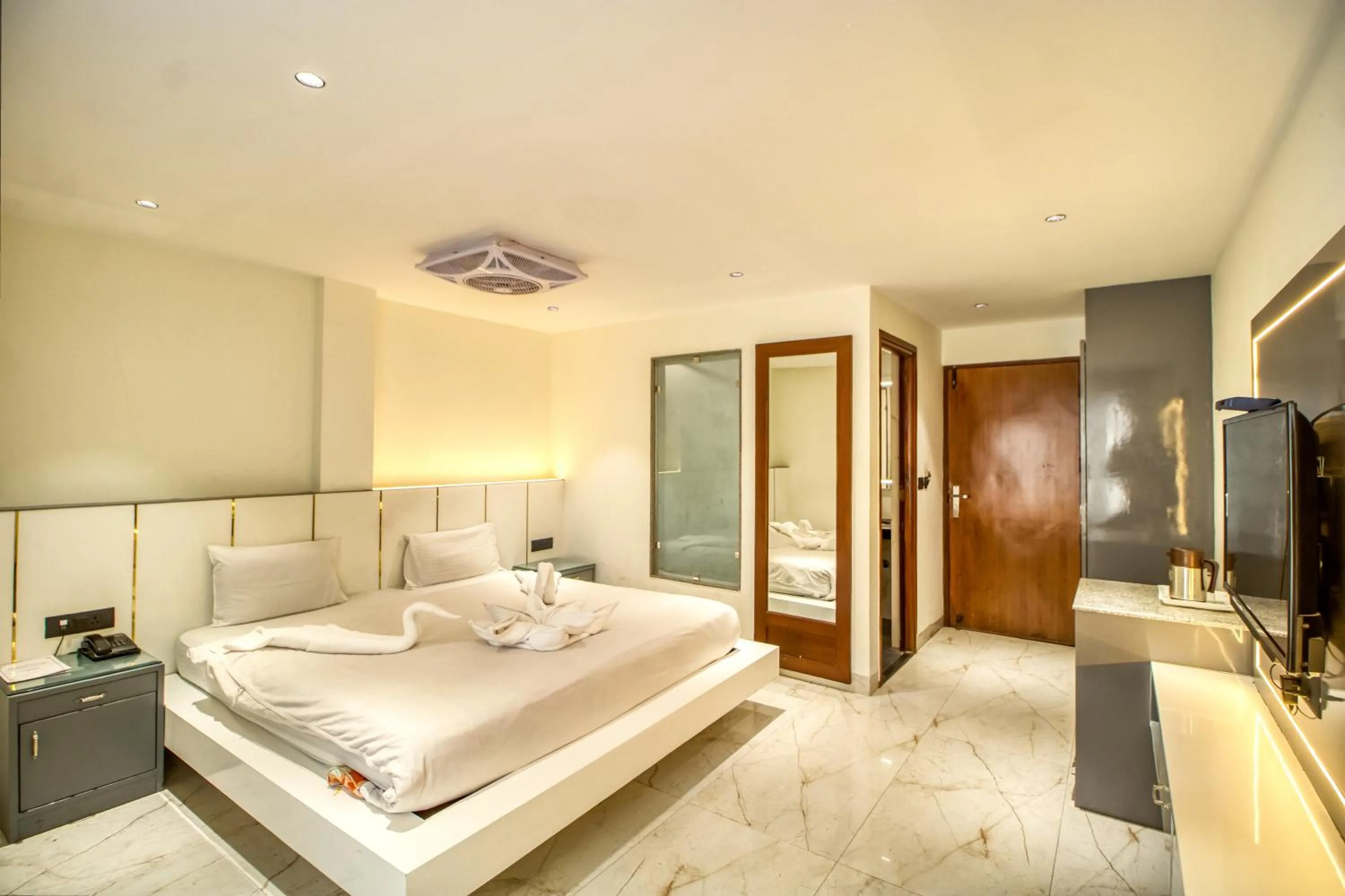 Bed in Deep Hotel