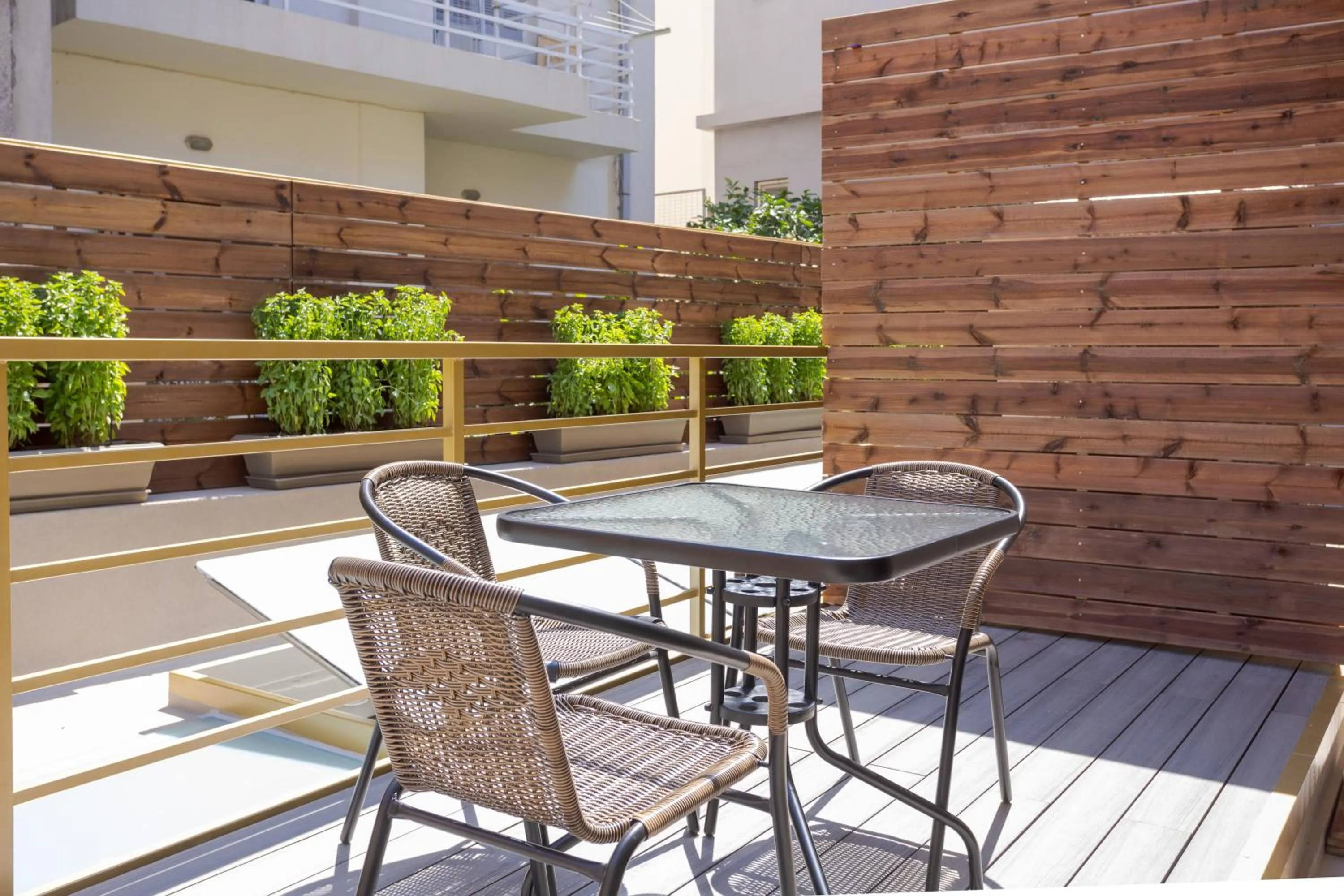Patio in Royal Gold City Suites by Omilos Hotels