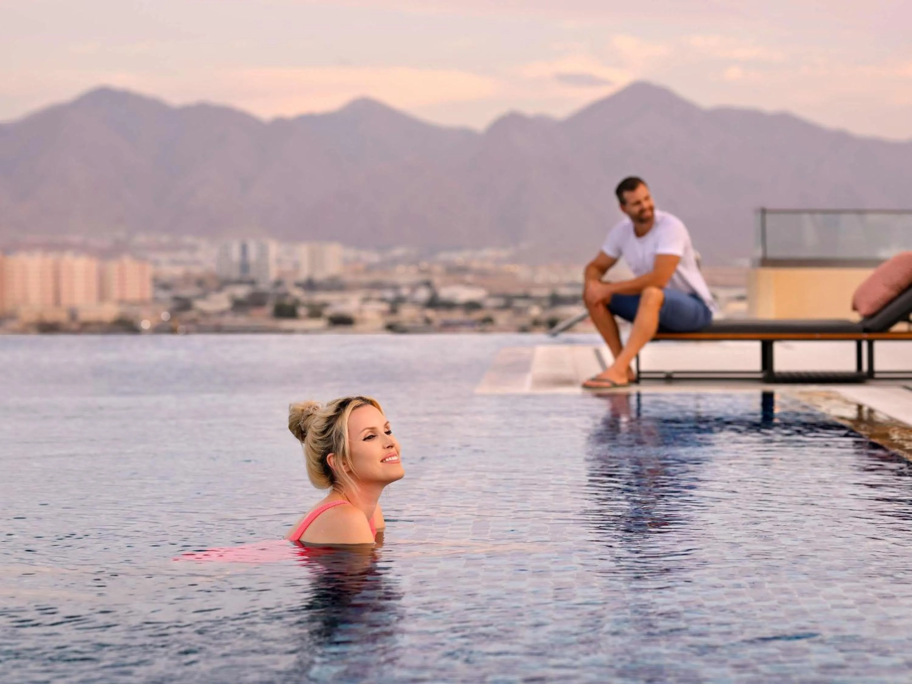 Pool view in Mövenpick Hotel & Apartments Ghala Muscat