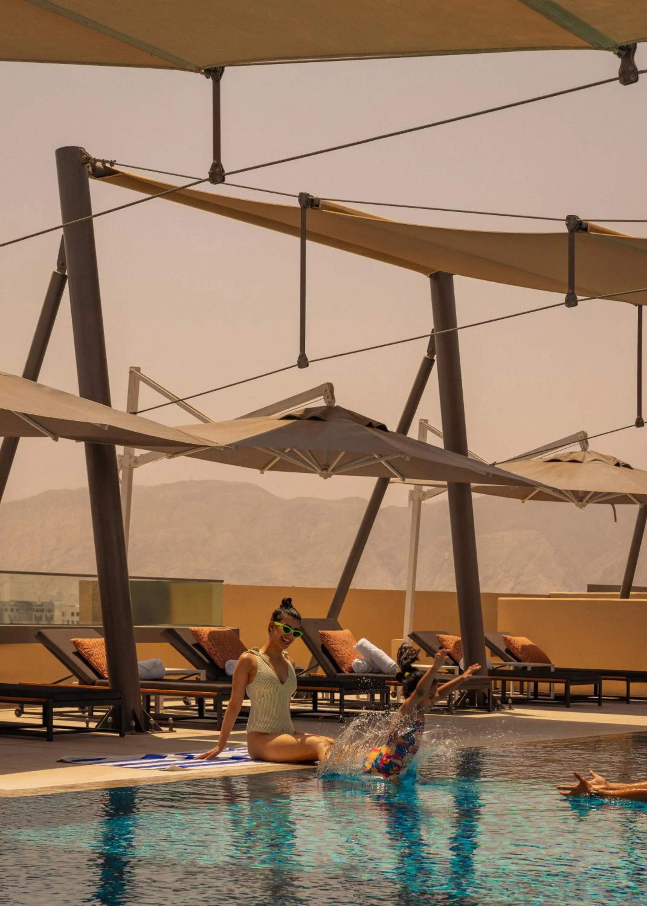 Pool view in Mövenpick Hotel & Apartments Ghala Muscat