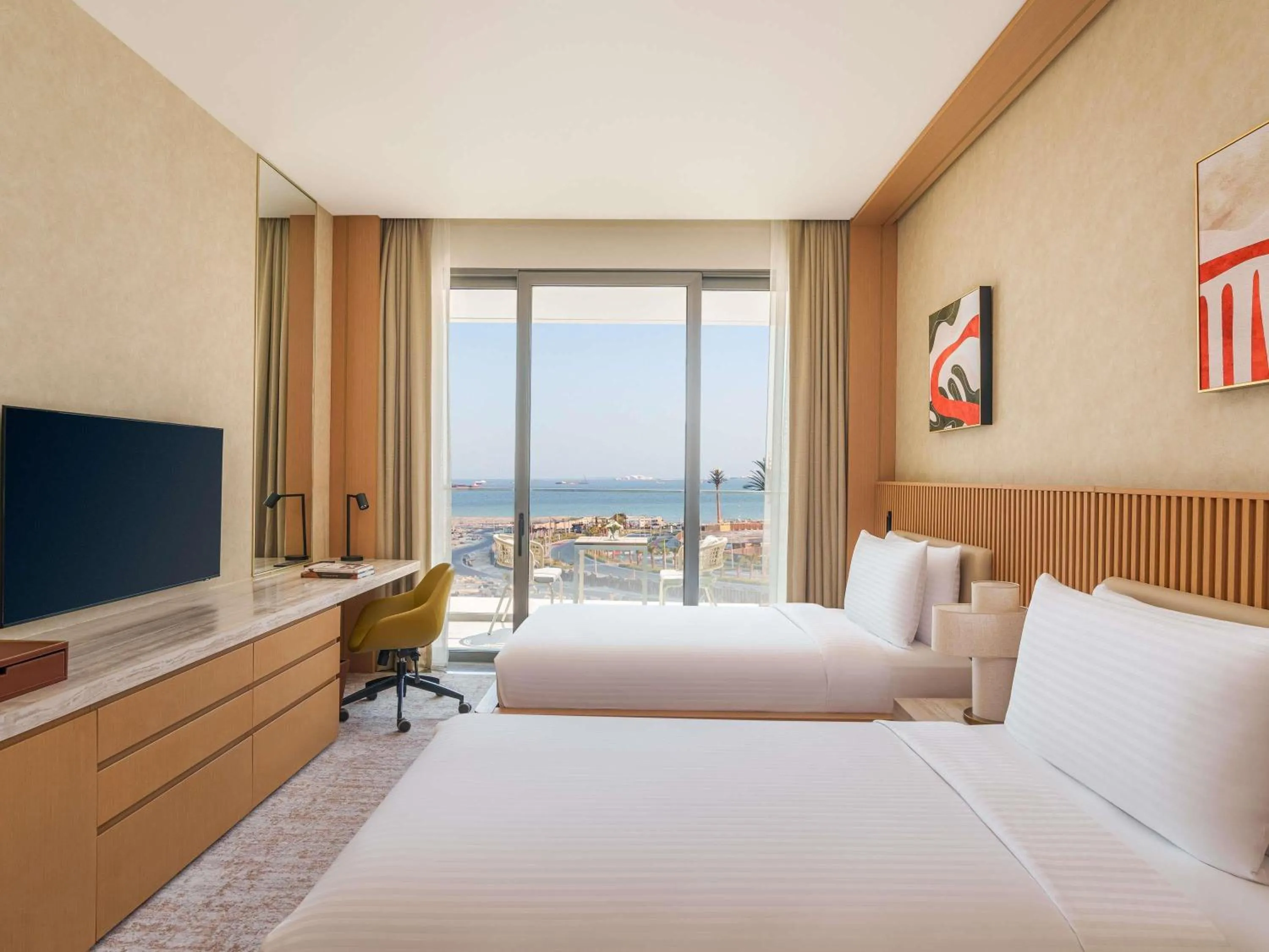 Bedroom, Bed in Rixos Premium Qetaifan Island North