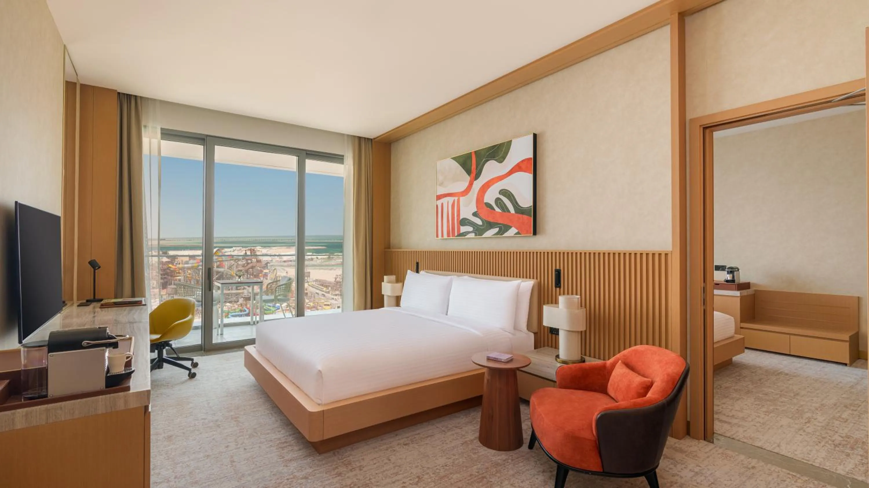 View (from property/room), Bed in Rixos Premium Qetaifan Island North