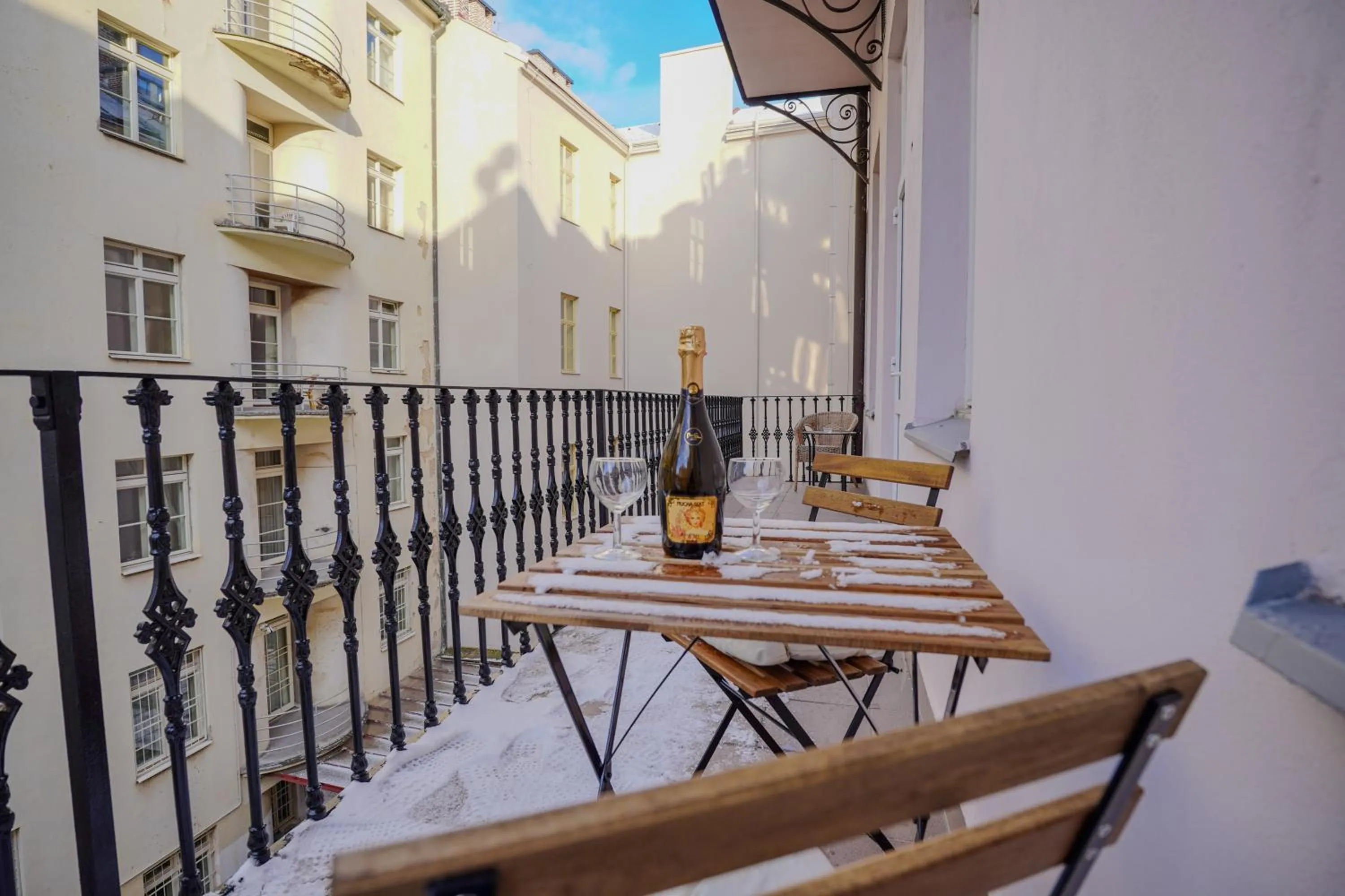 Patio in Elegant & Stylish Center Apartments!