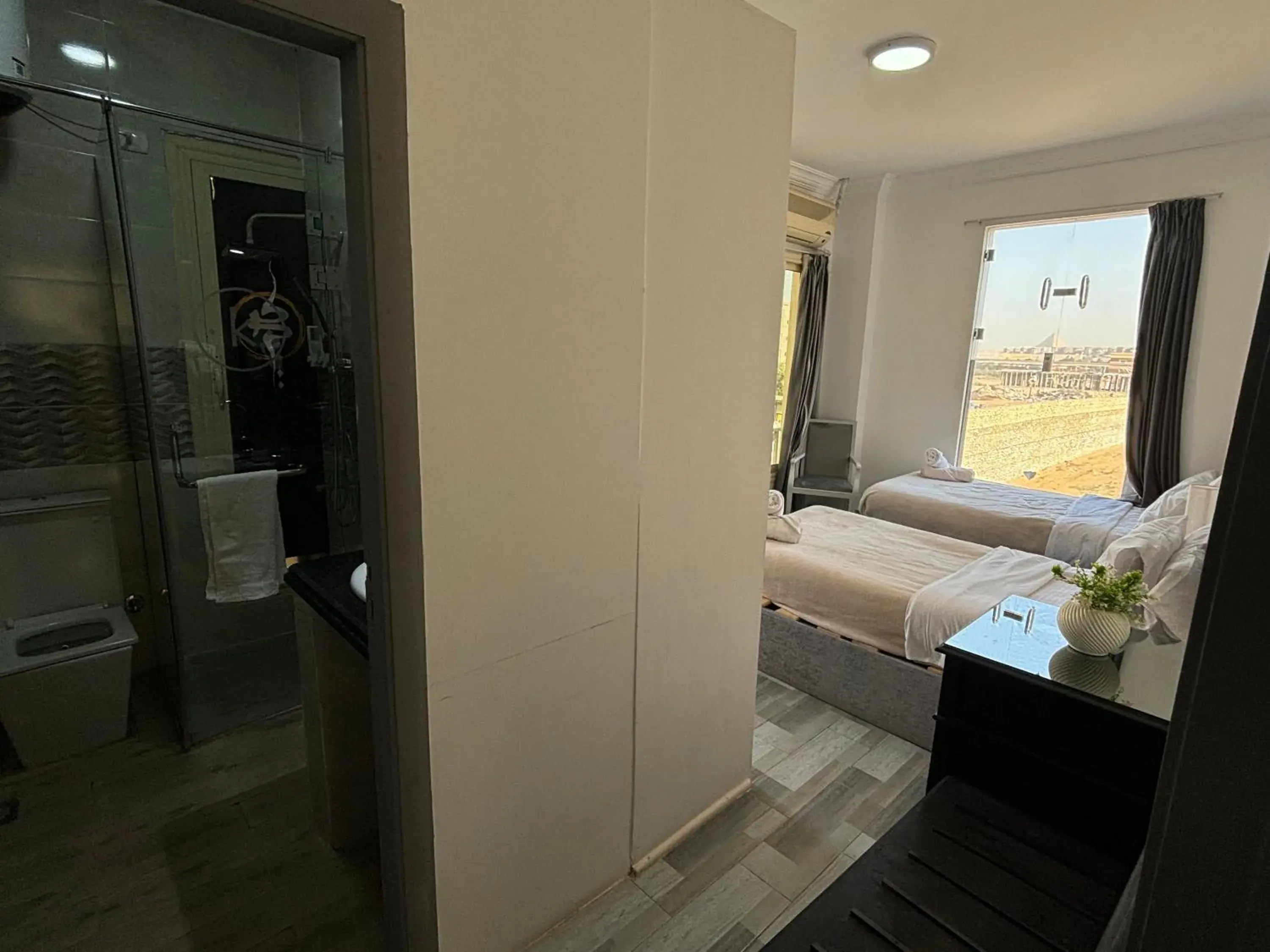 Twin Room with View in K Boutique Hotel MedSpa-Pyramids & Grand Egyptian Museum Twin Room with View in K Boutique Hotel MedSpa-Pyramids & Grand Egyptian Museum