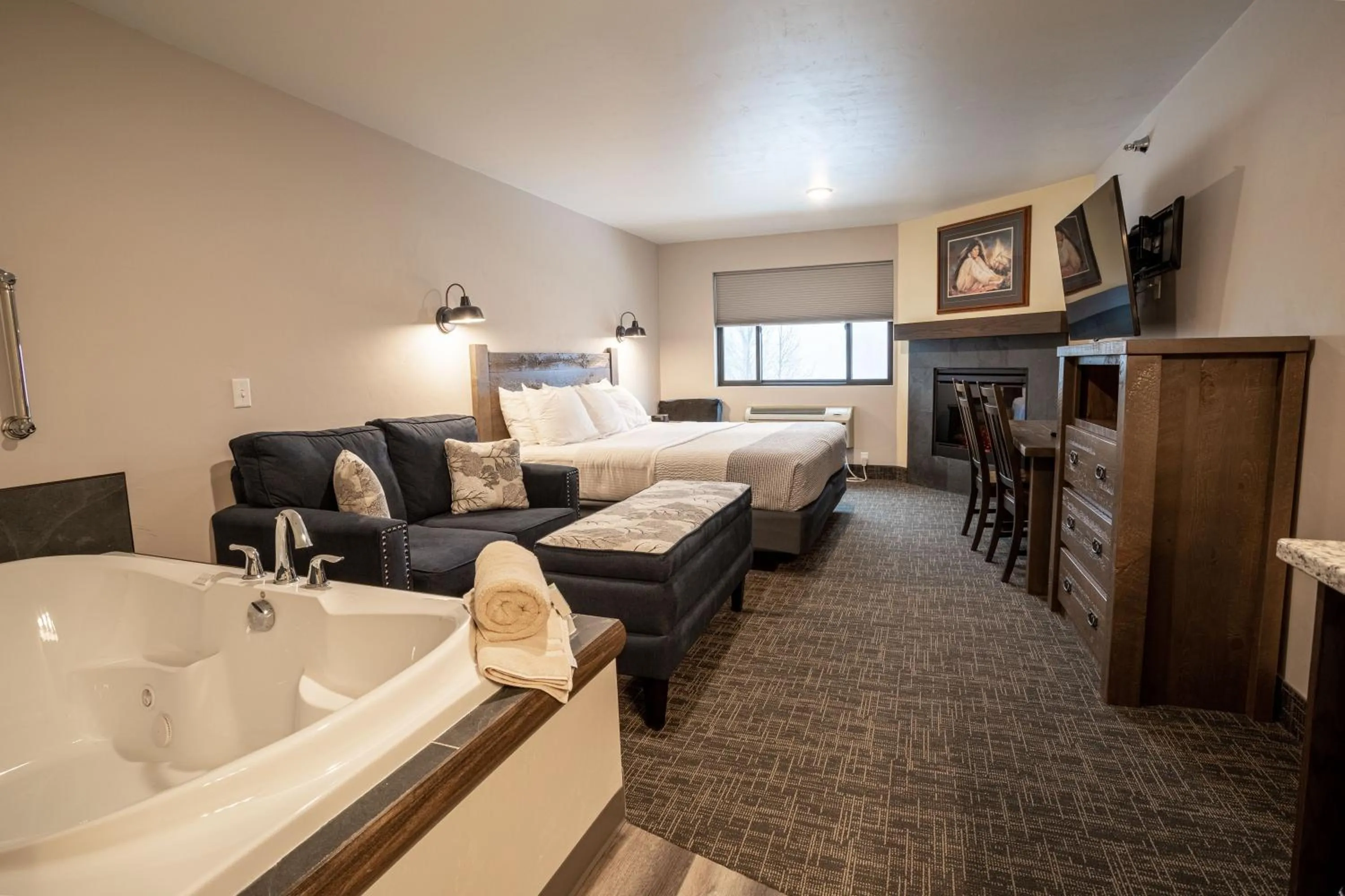 Bed in Open Hearth Lodge