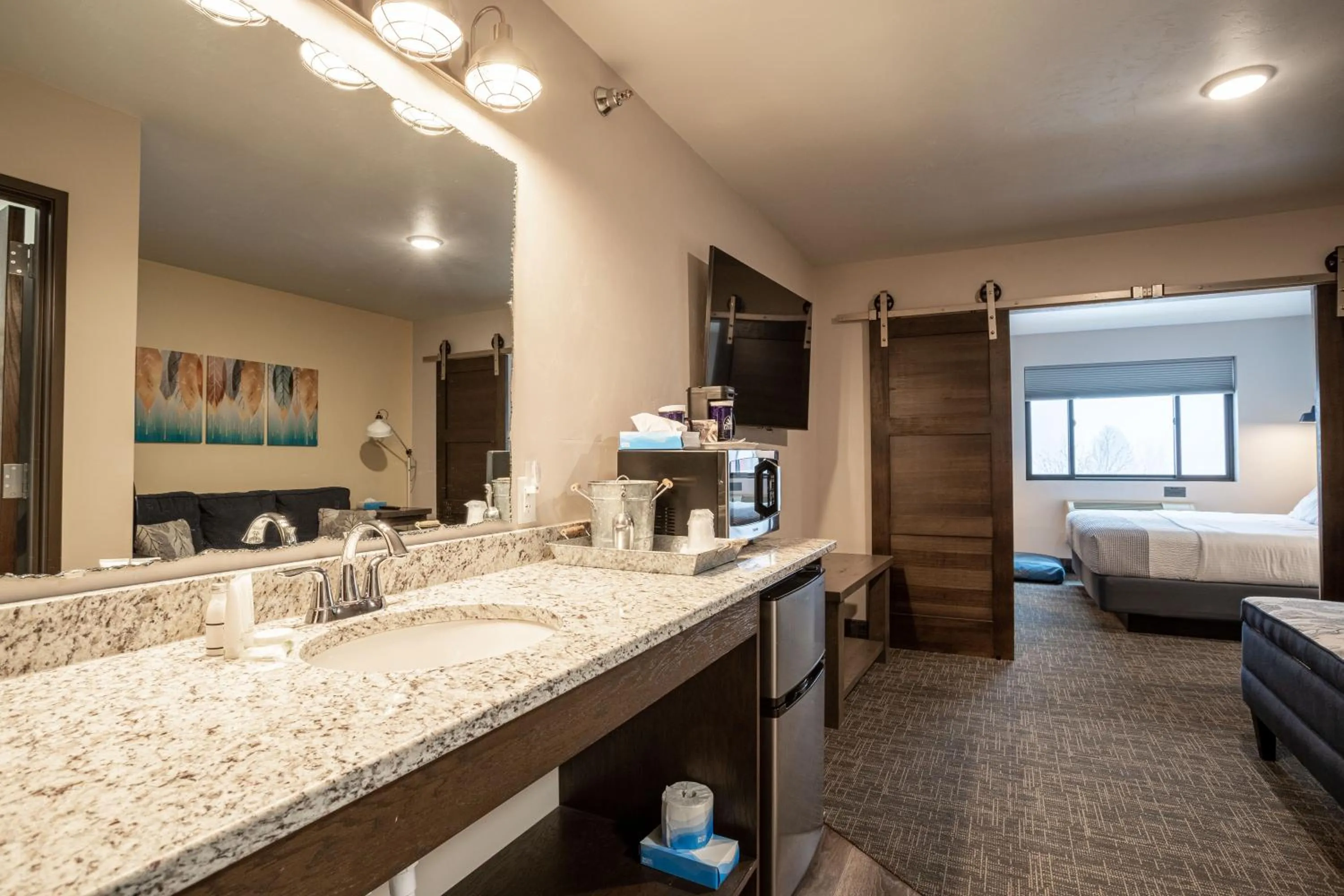 Bed in Open Hearth Lodge