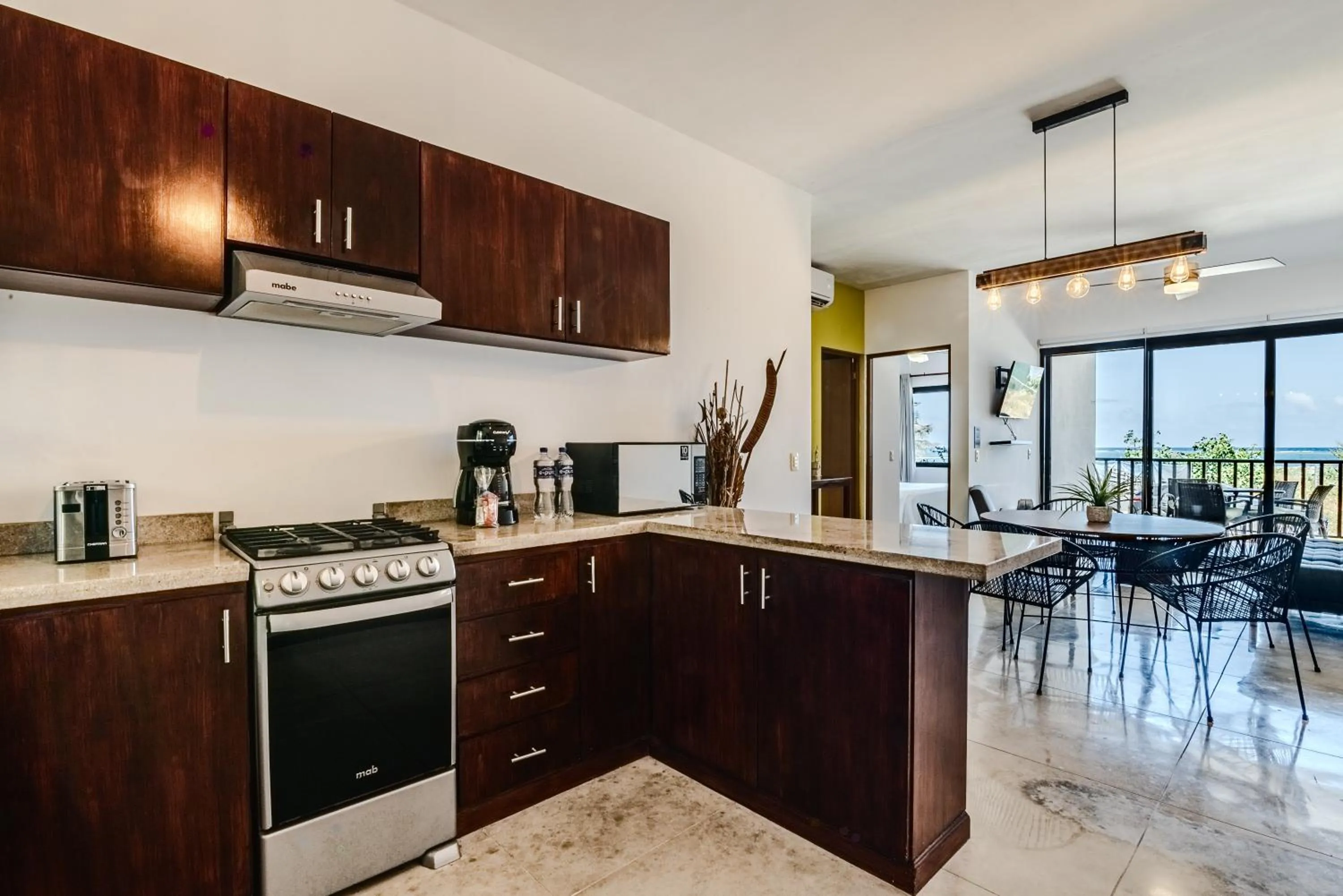 Kitchen or kitchenette in Vela's Condos Ocean Front