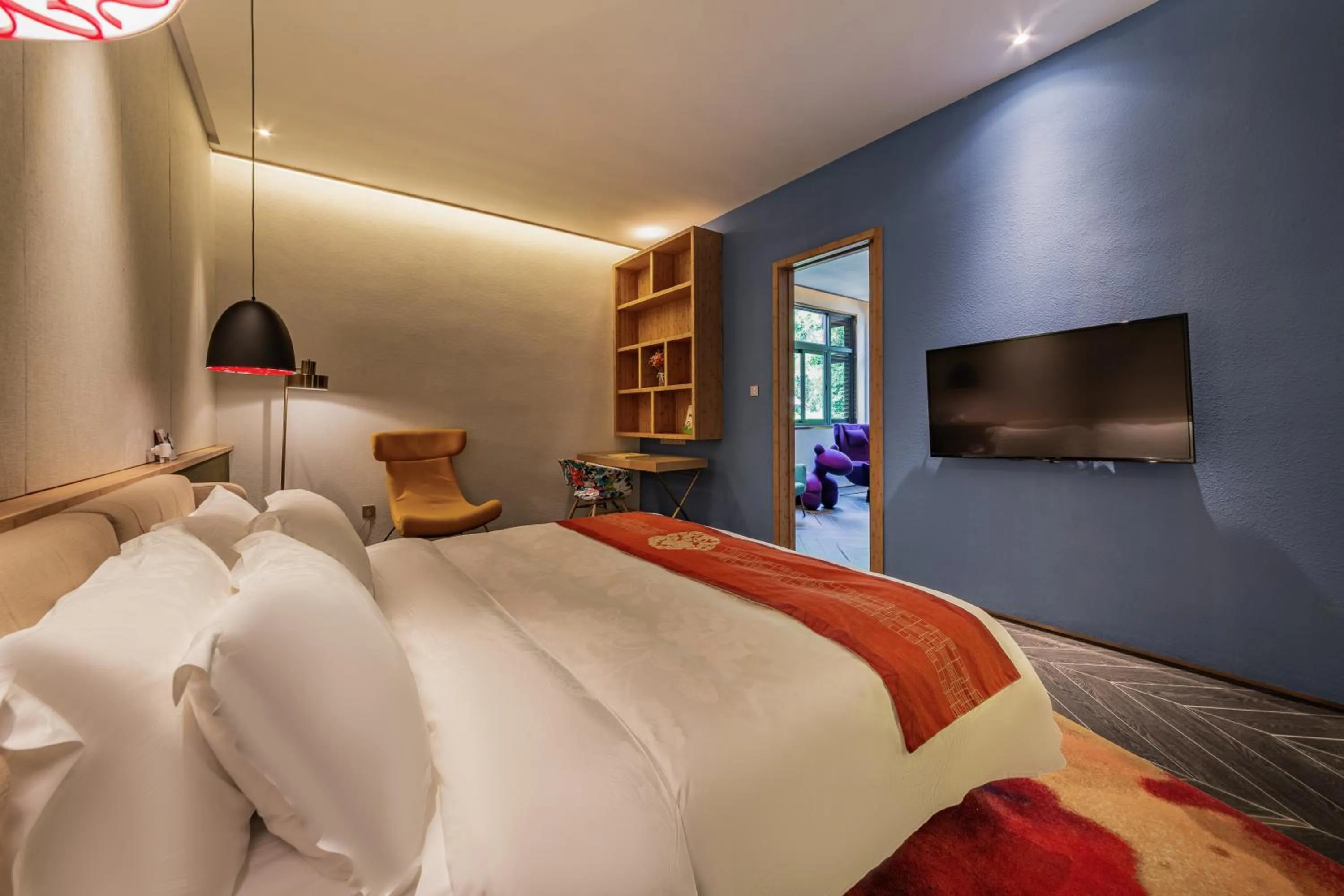 Photo of the whole room, Bed in Nanxianglou Art Hotel