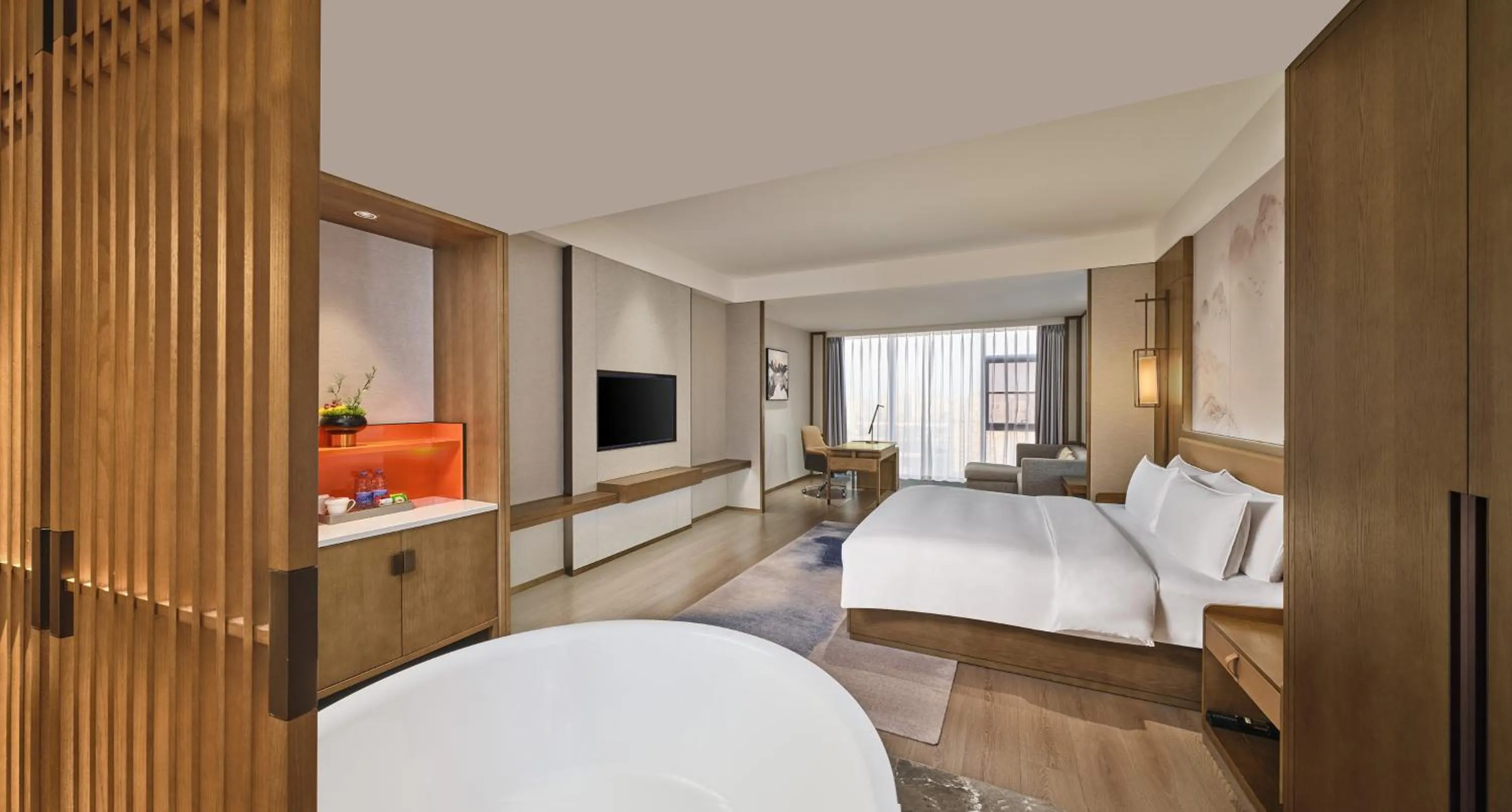 Bed in Crowne Plaza Chengdu Wuhou by IHG