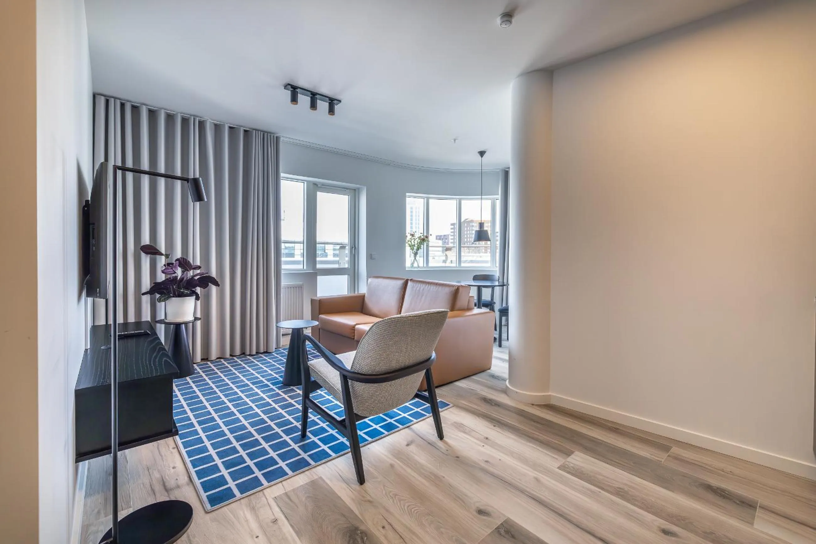 Living room in Hlemmur Suites