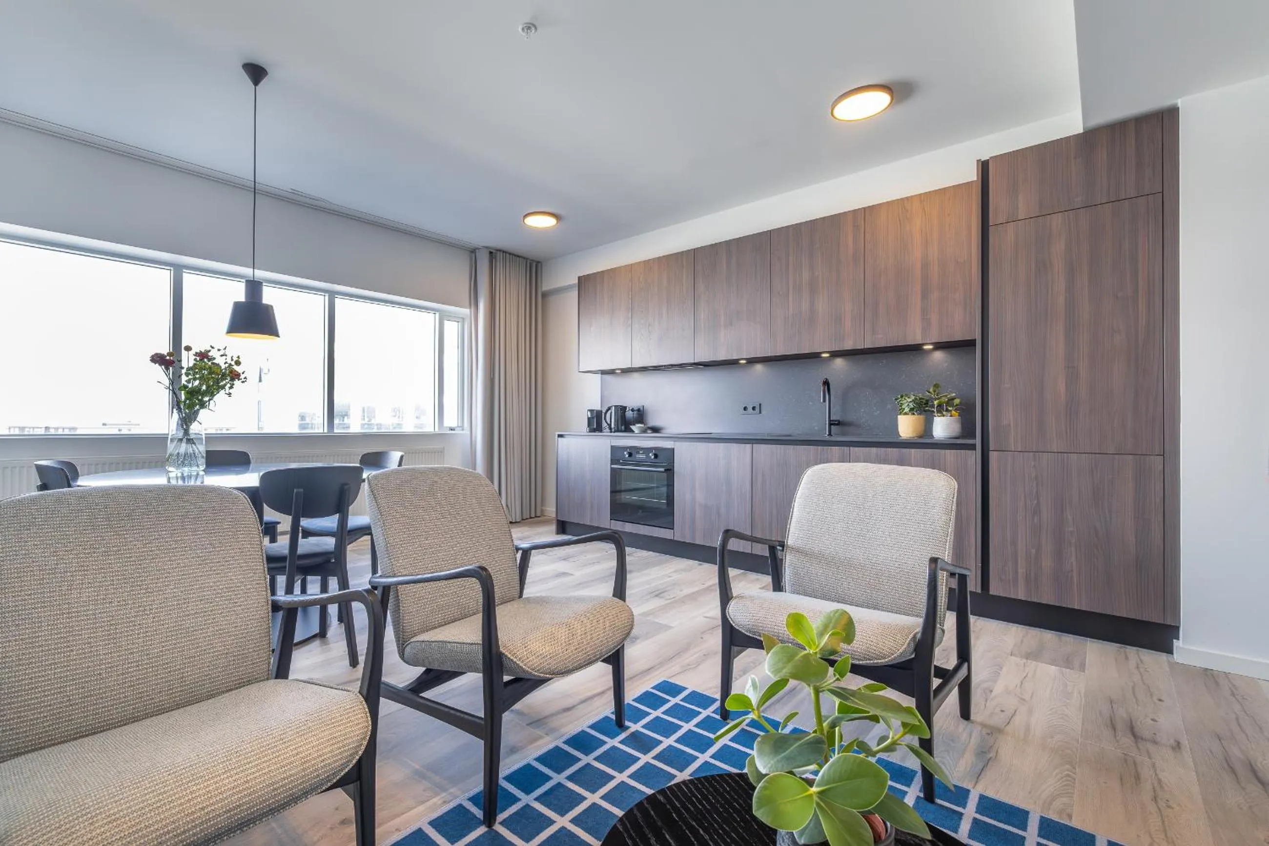 Living room in Hlemmur Suites