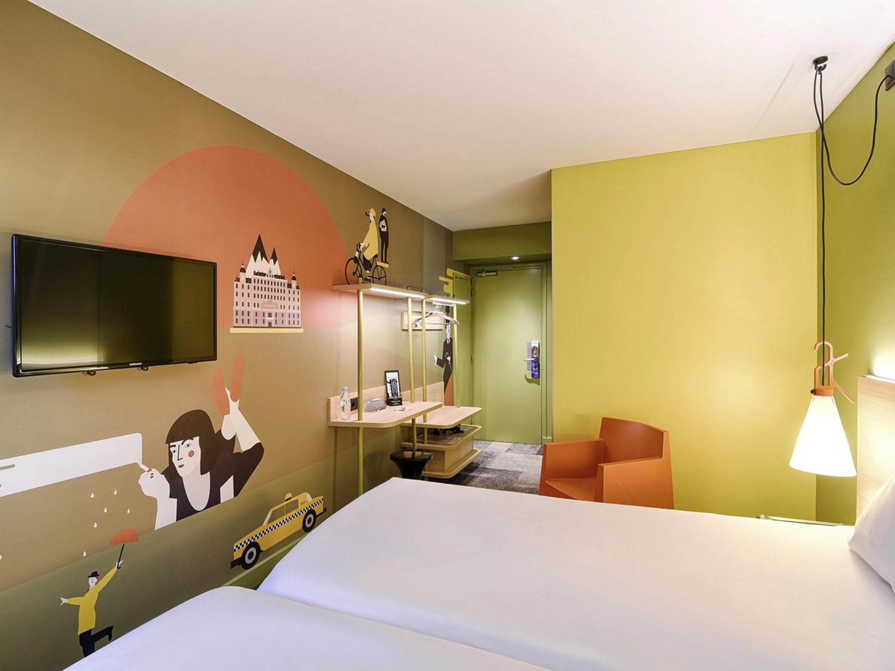 Bedroom, Bed in ibis Styles Lyon Centre Confluence