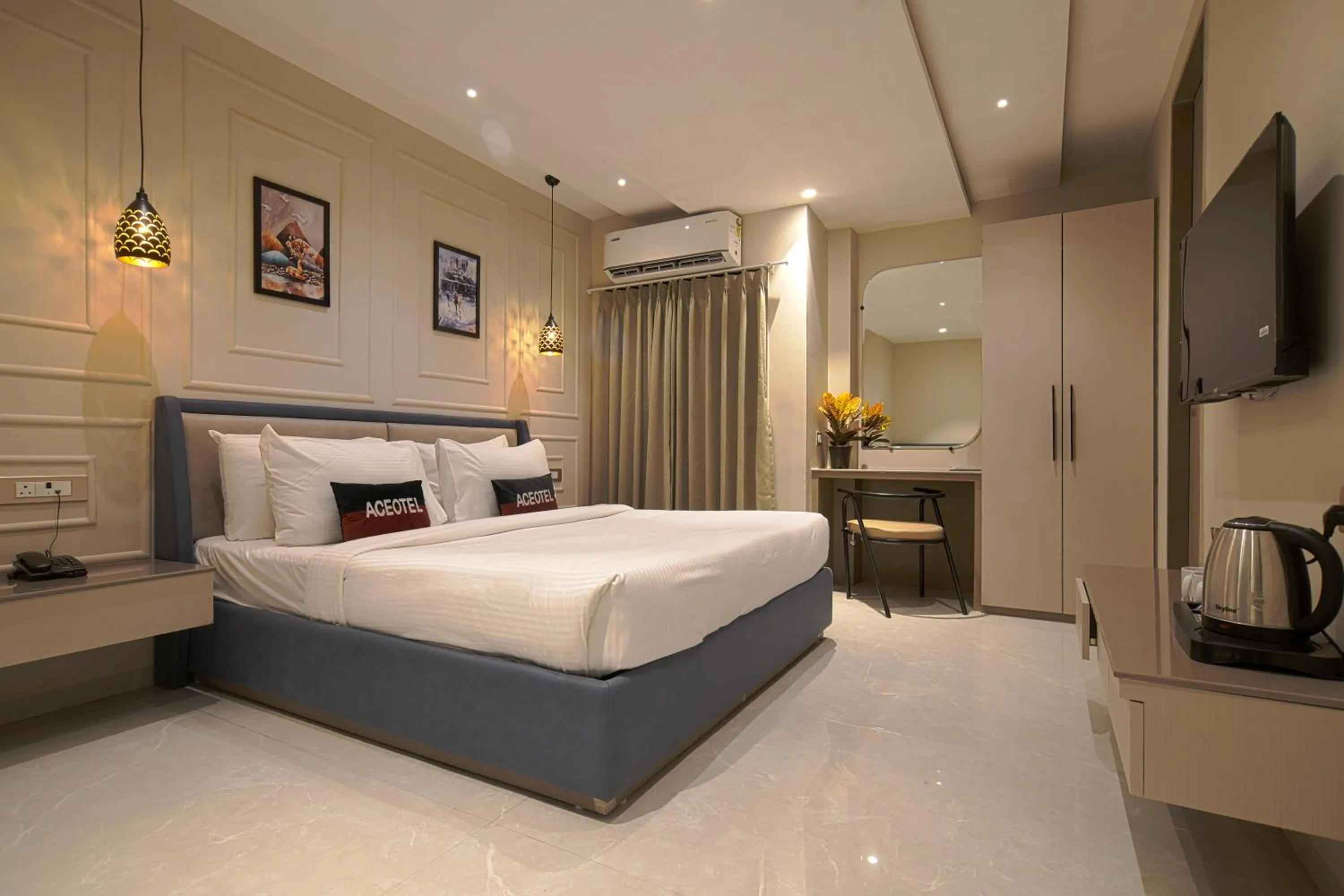 TV and multimedia, Bed in Aceotel Select Tulsi Vijay Nagar- A Luxury Boutique Hotel