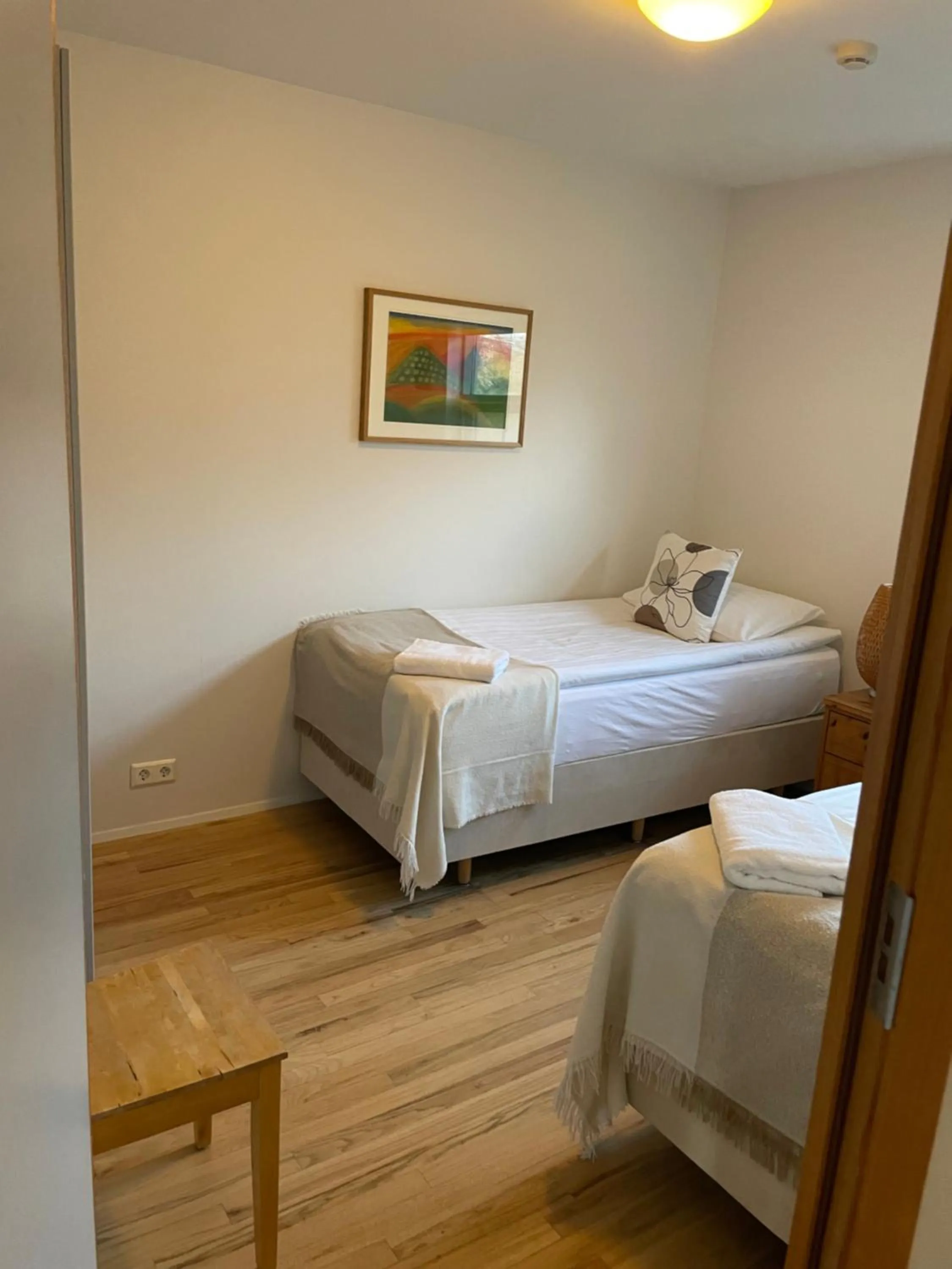 Bed in Solheimar Eco-Village Guesthouse