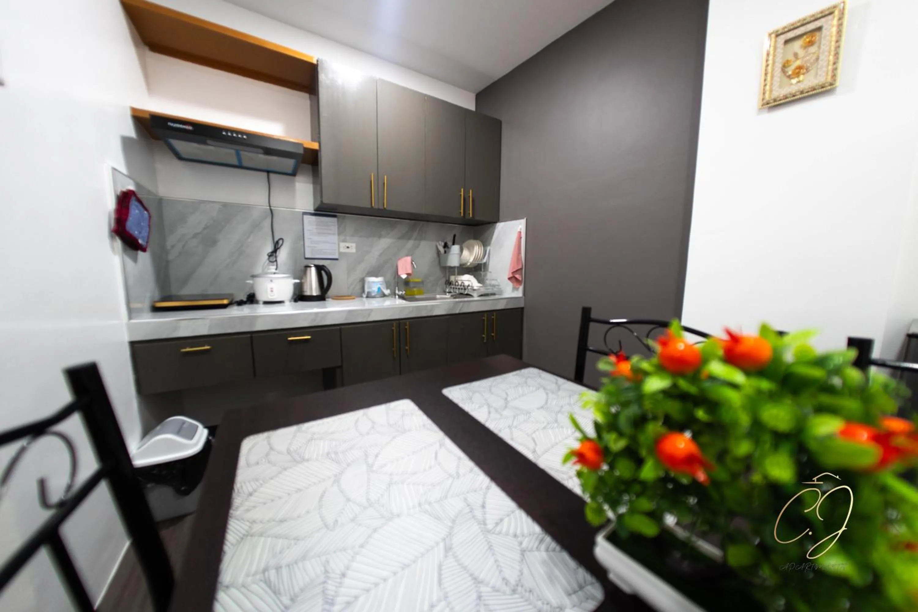 Kitchen or kitchenette in CJ Apartments