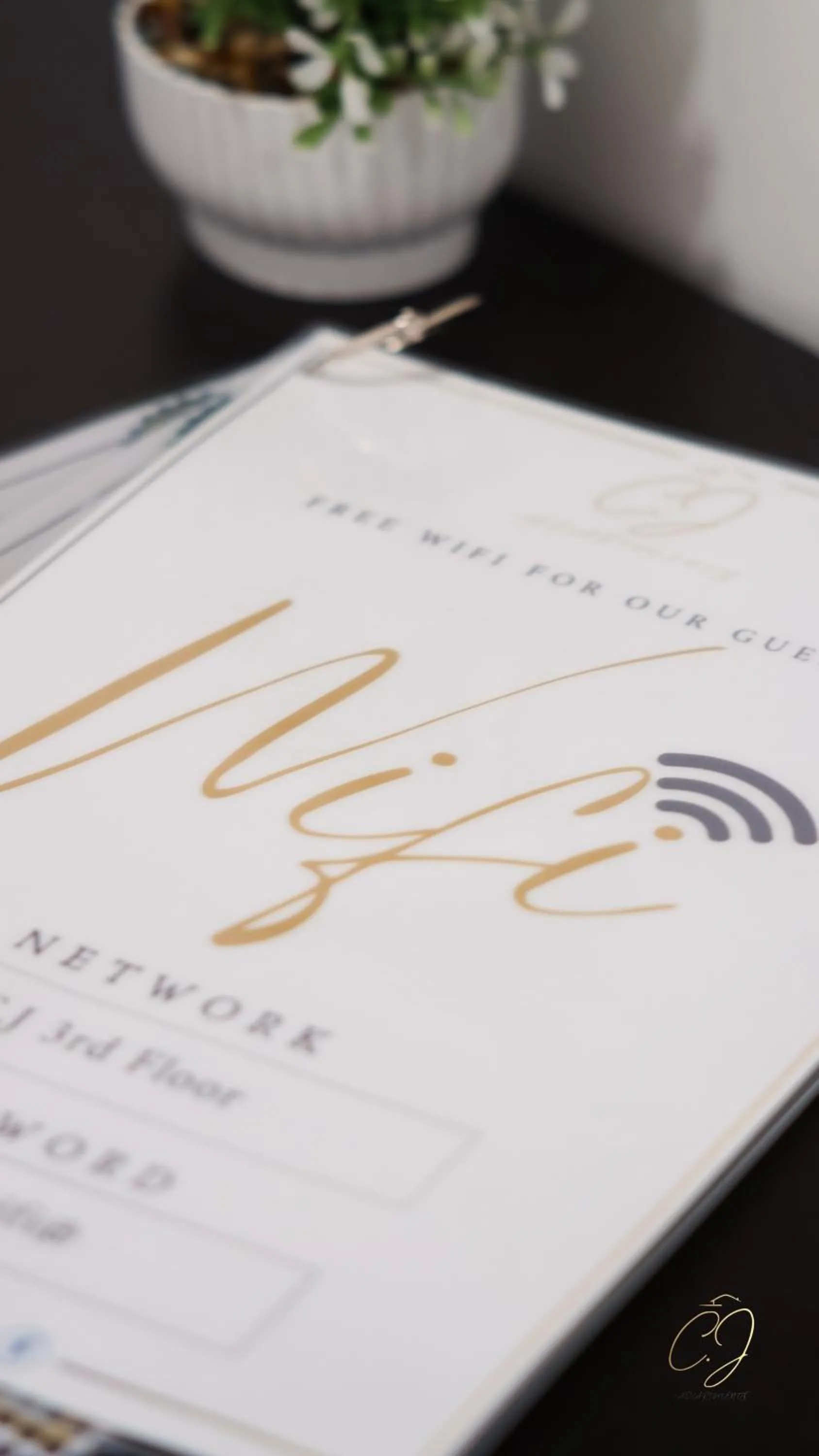 Logo/Certificate/Sign in CJ Apartments